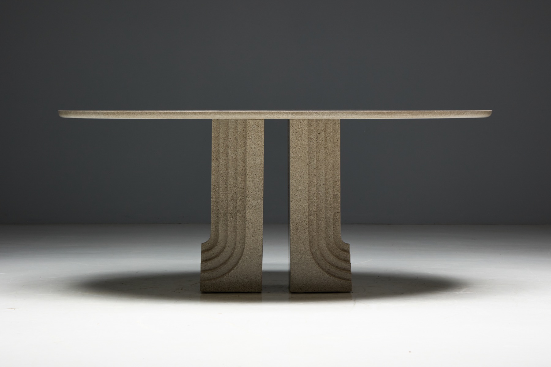 Samo dining table with precise architectural construction