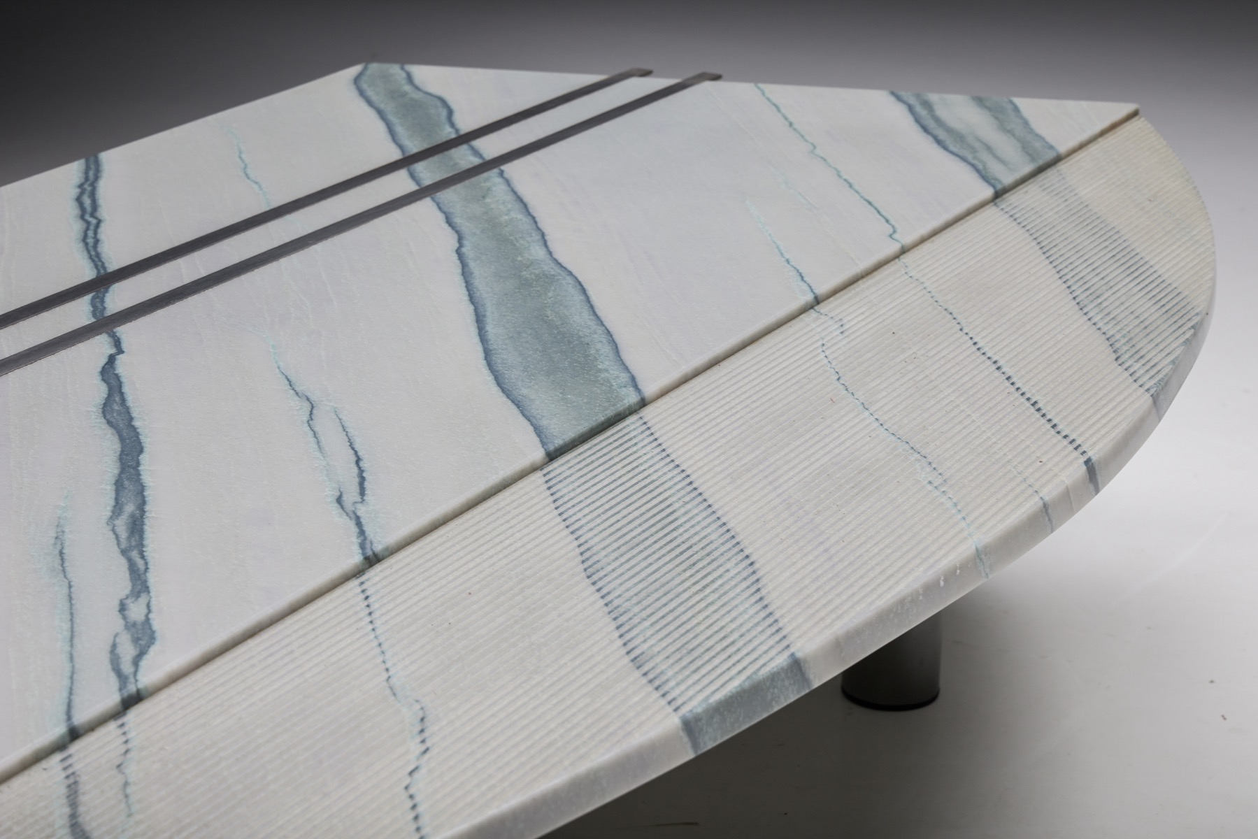 Sleek sculptural marble coffee table in modern design