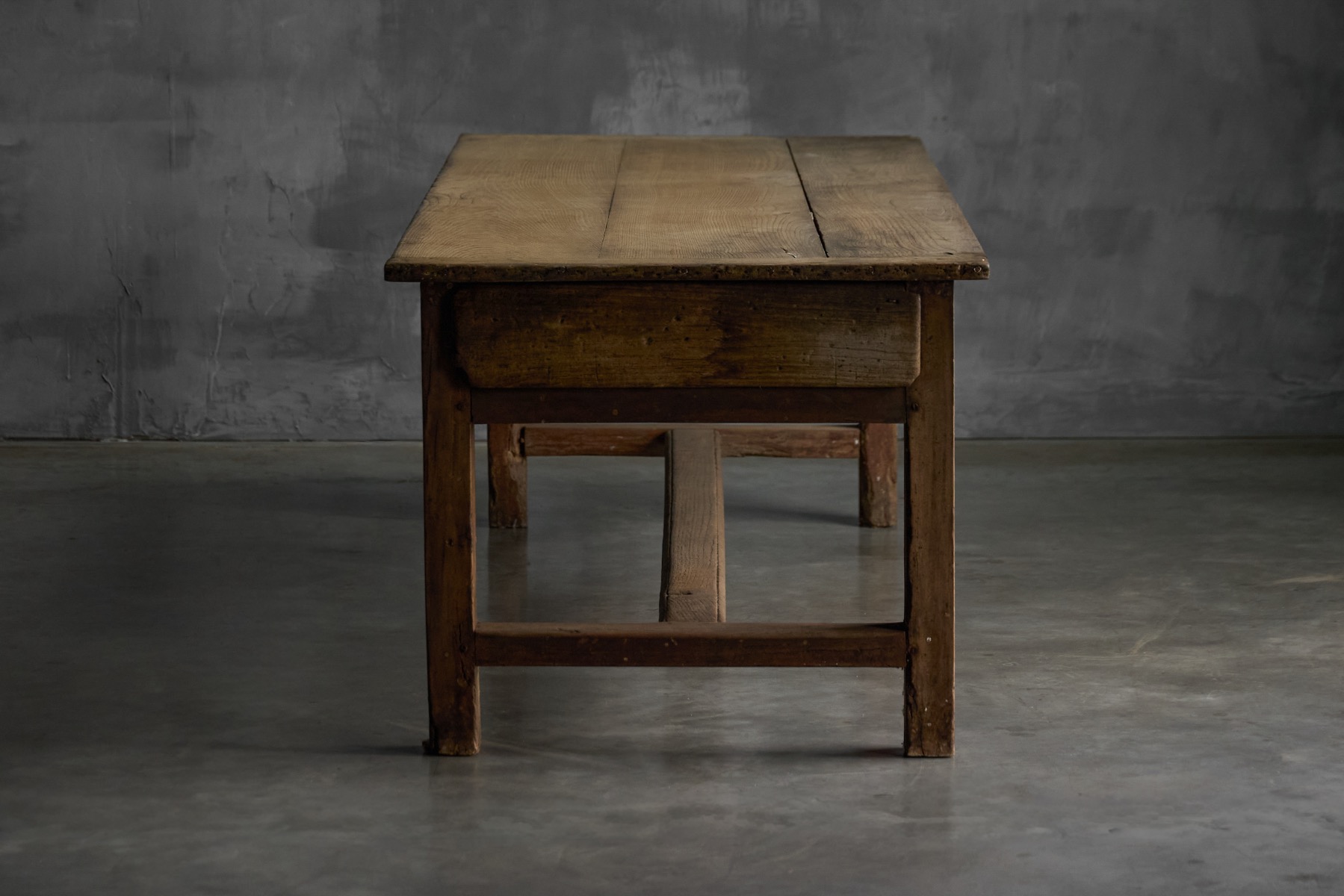 Solid wood French farmhouse table with drawers