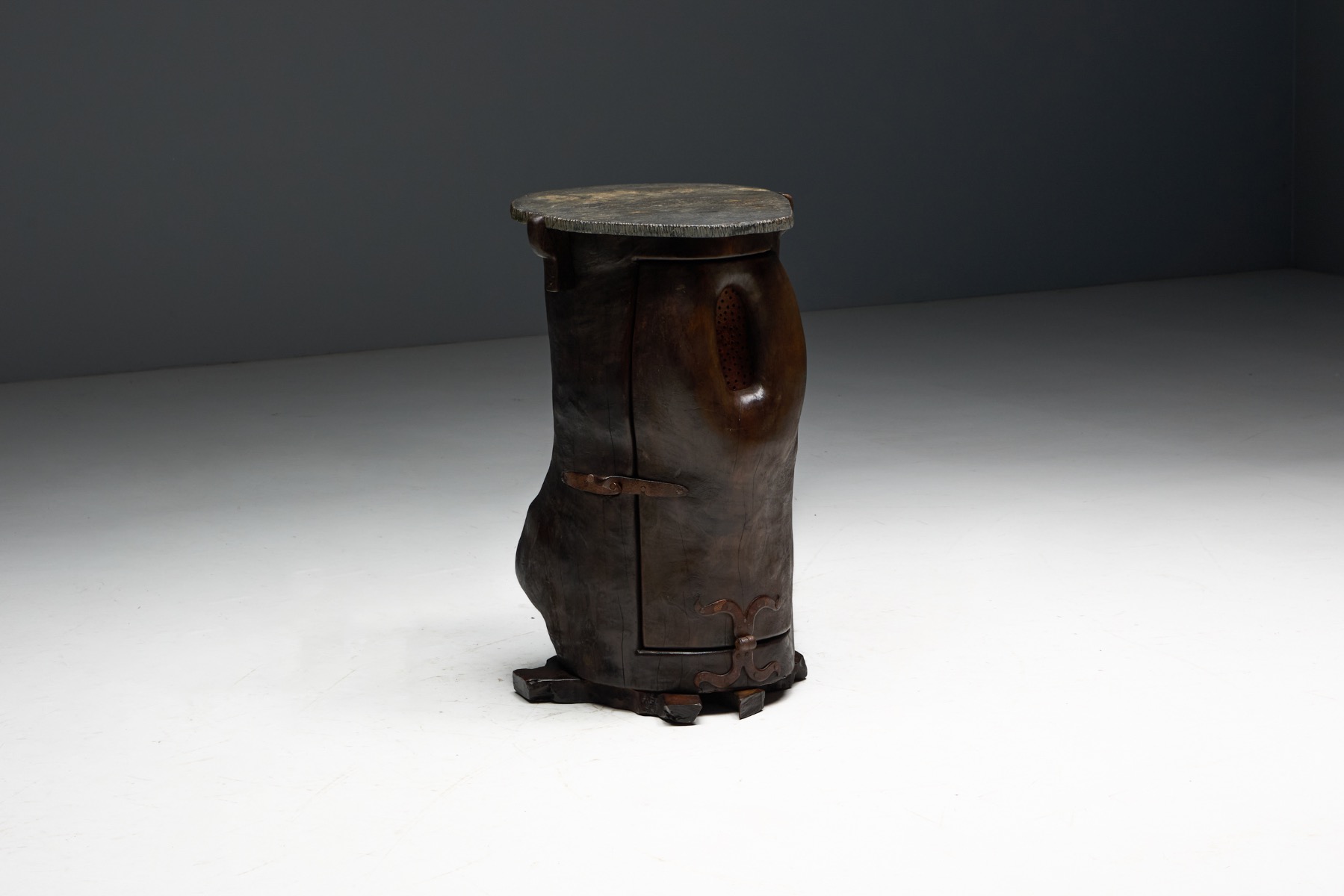 Solid wood vernacular side table dating to the 19th century