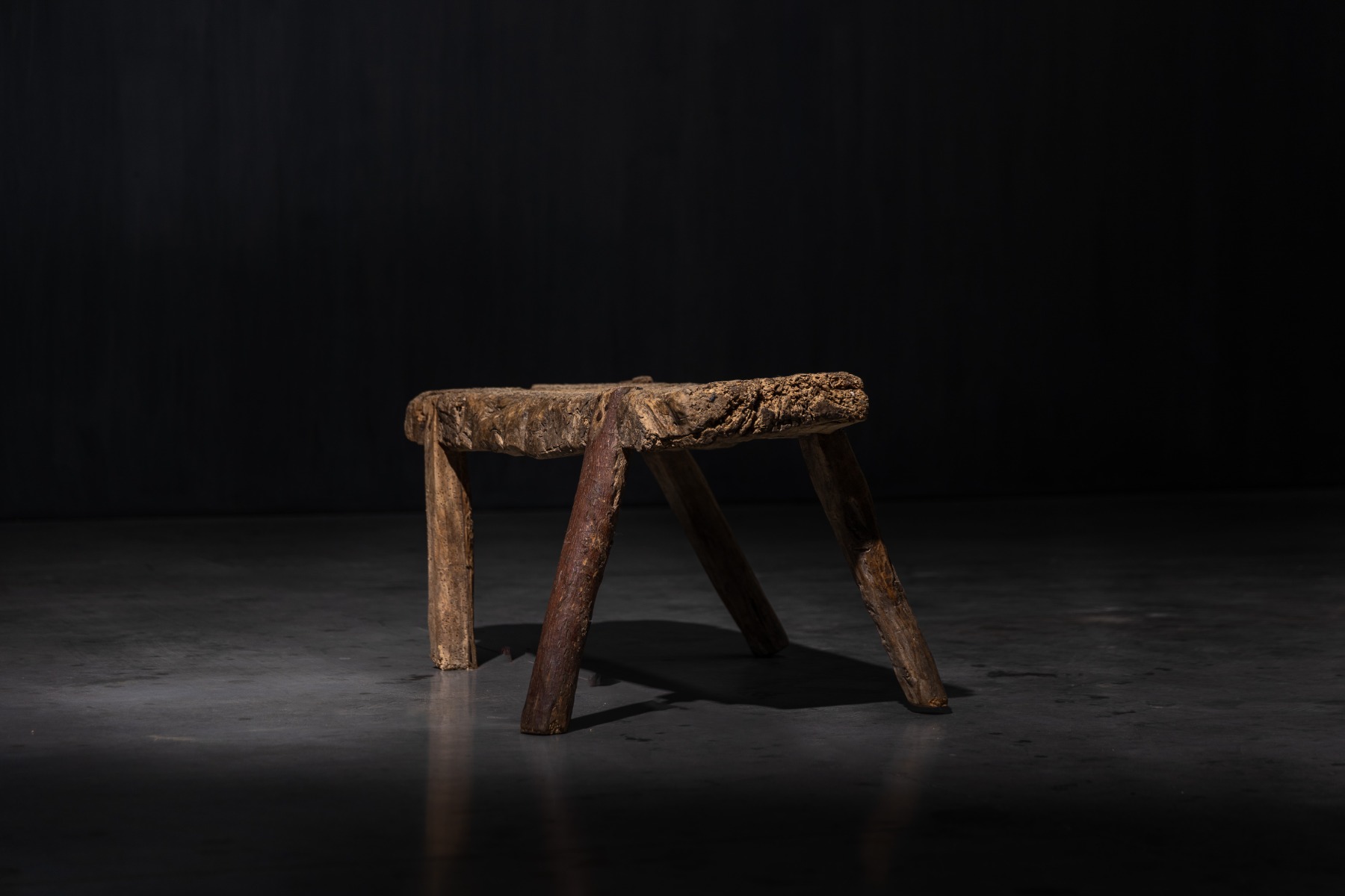 Traditional rustic bench crafted in the 1800s