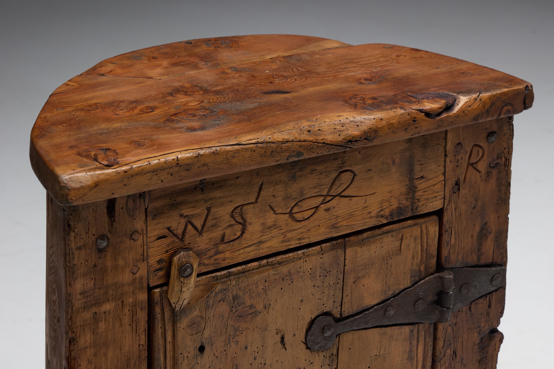 Traditional vernacular folk art cabinet from the 19th century