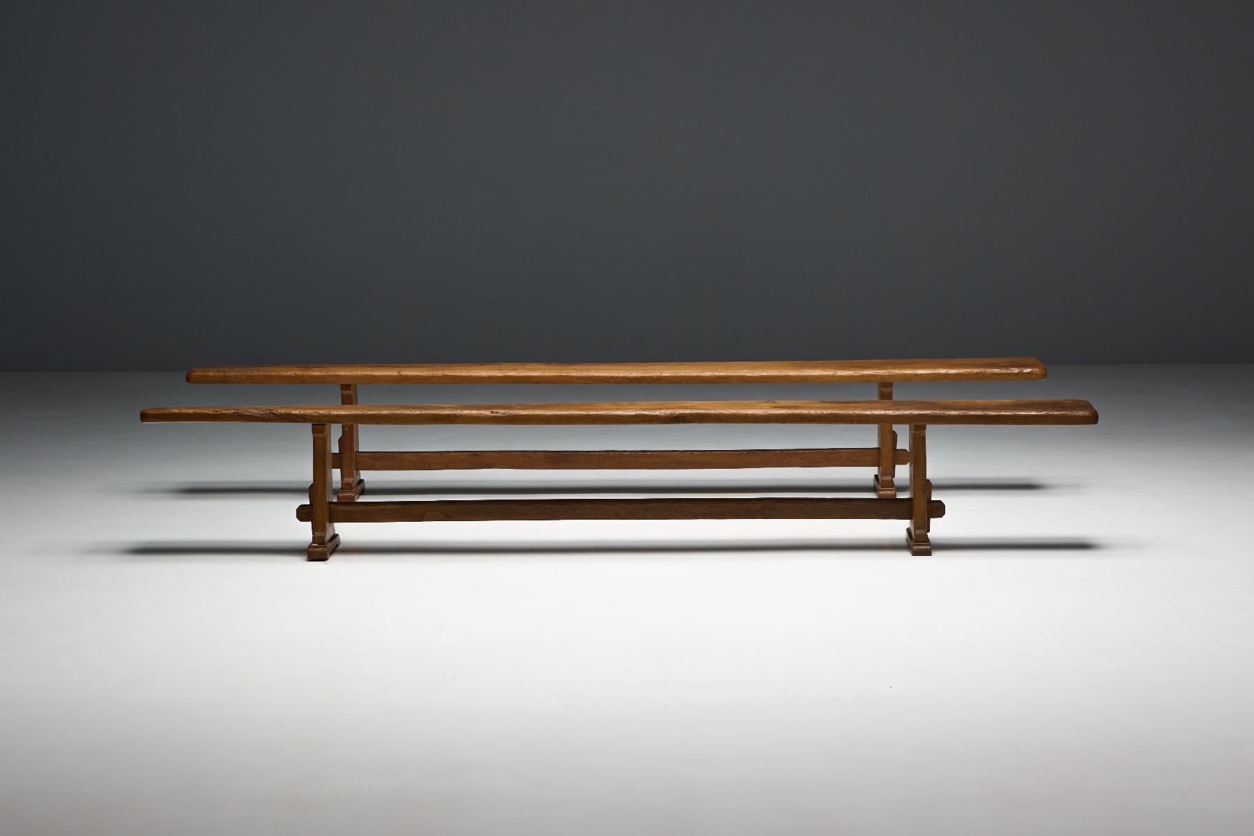 Alpine farmhouse bench with honest utilitarian form