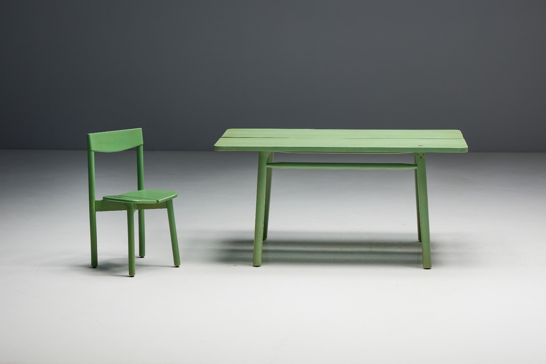 Architectural Coffee Bean table with French modernist character