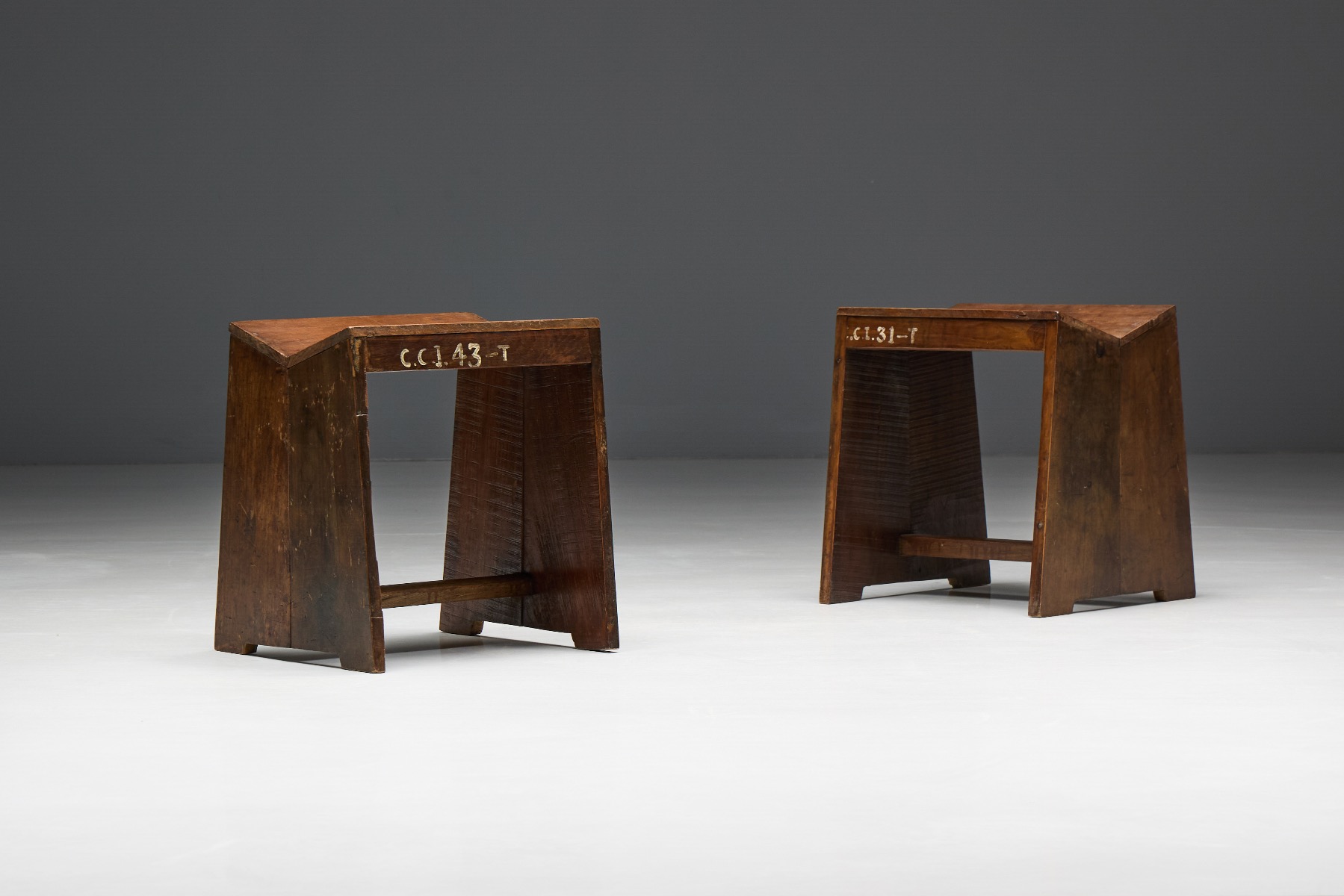 Authentic Jeanneret PJ-SI-68-A stool