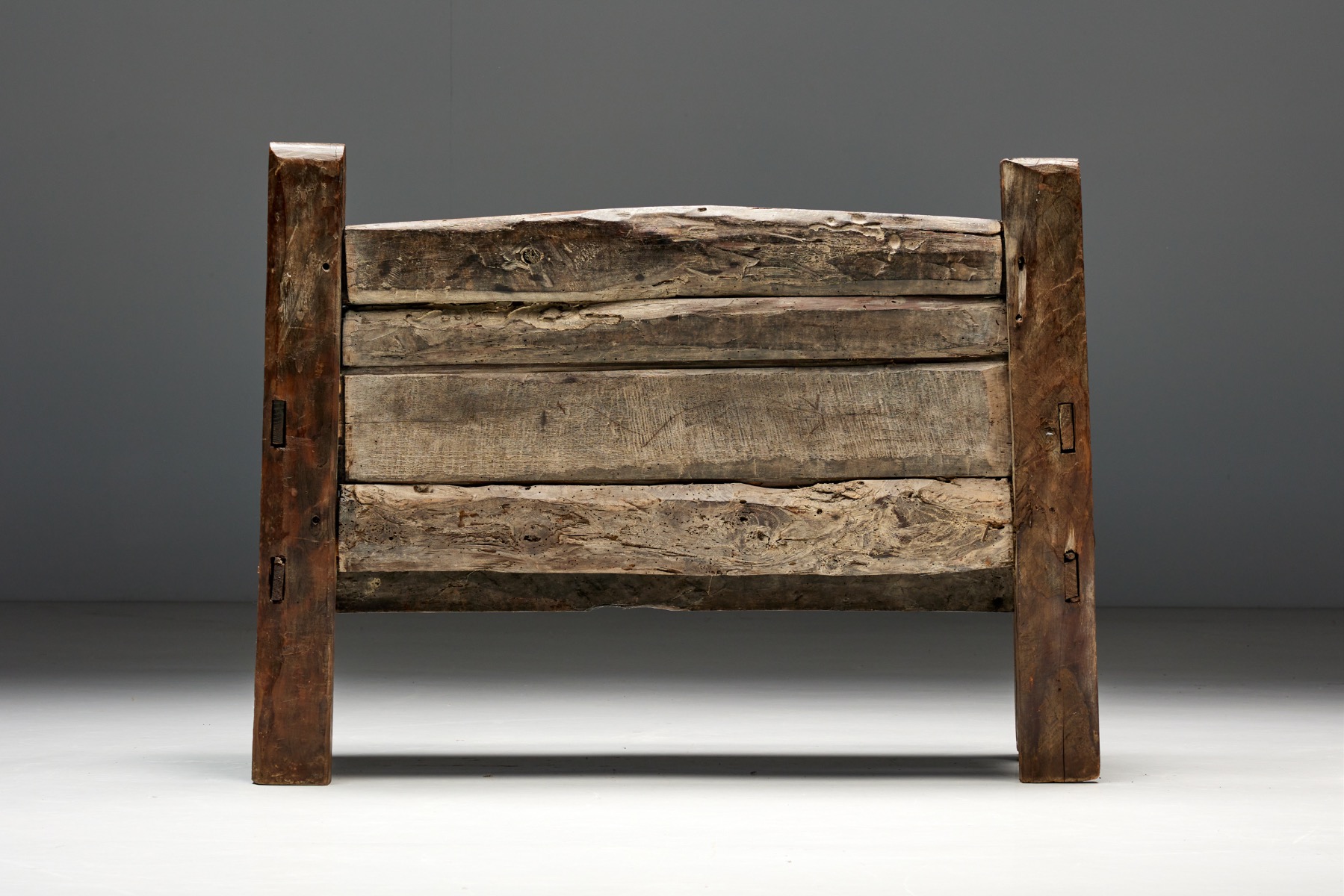 Authentic Spanish folk art bench antique piece