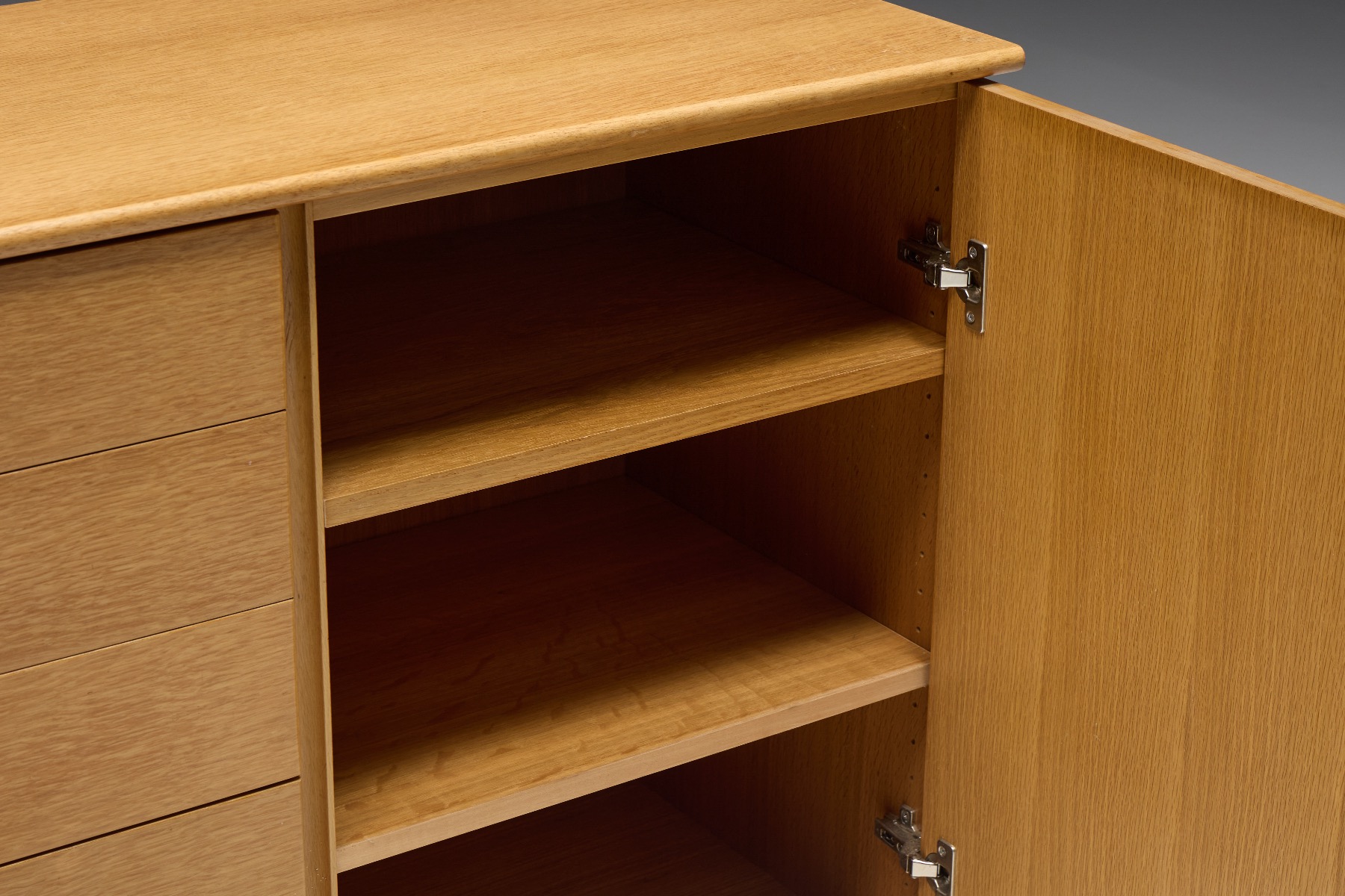 Collectible 1960s oak storage cabinet