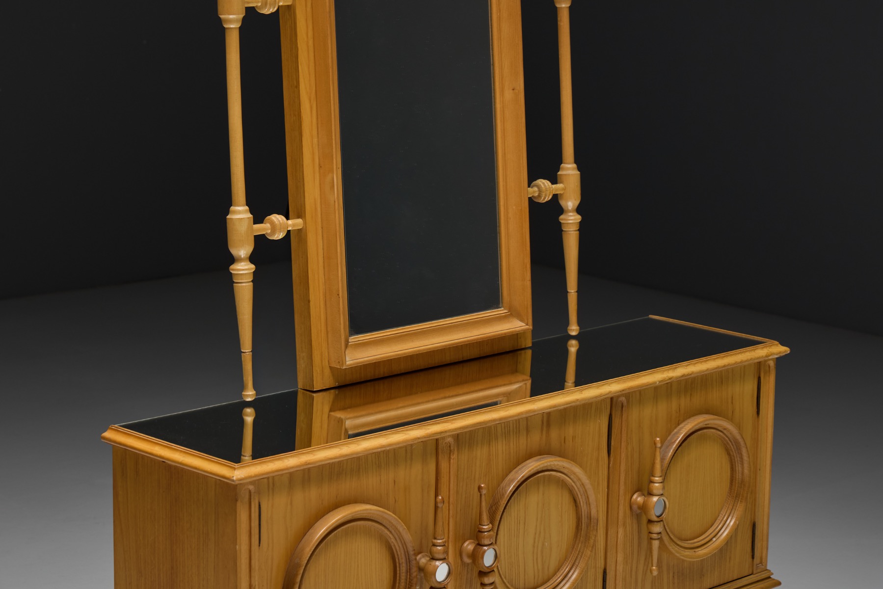 Collectible architectural revival vanity cabinet from France