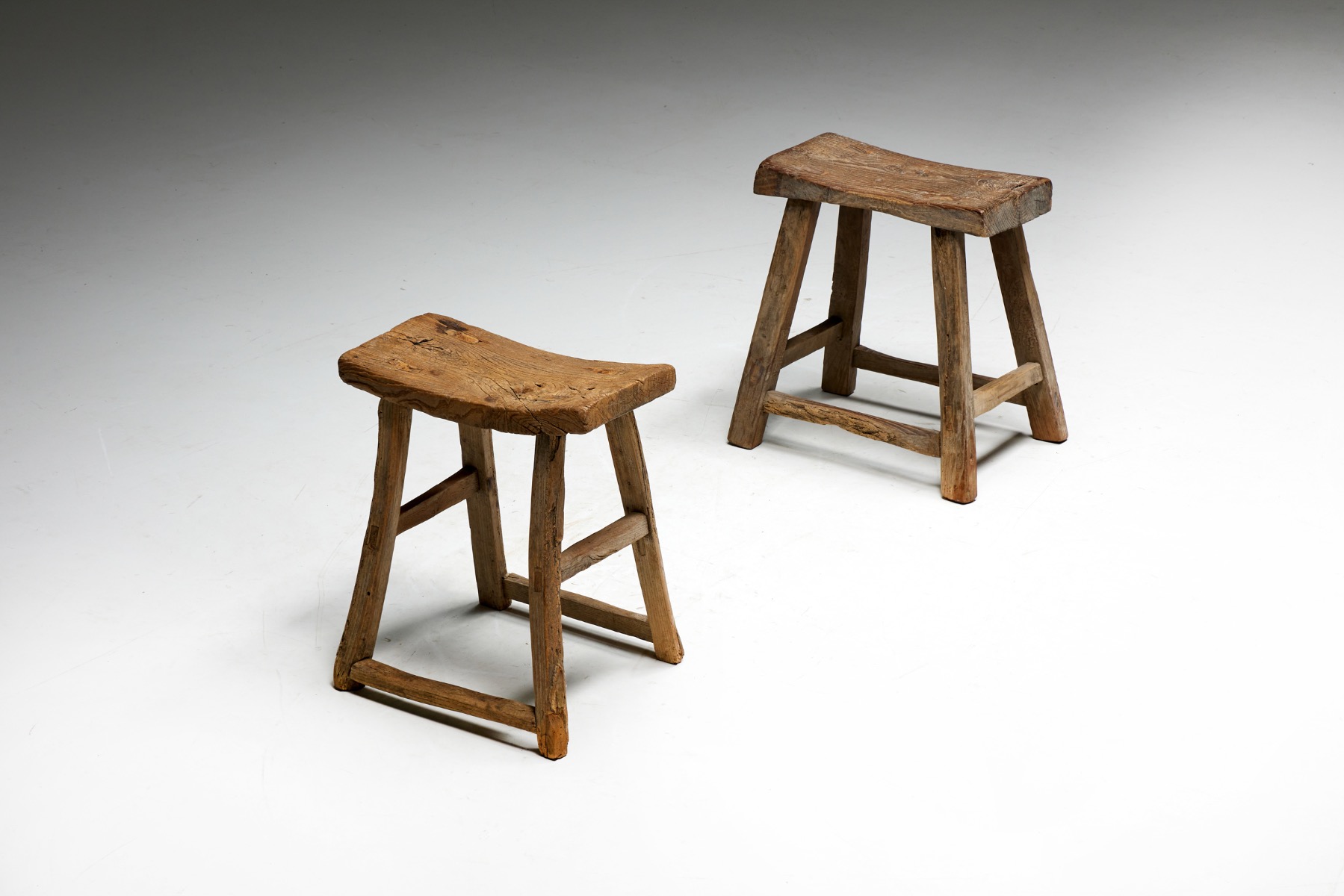 Country style French stool in travail populaire design