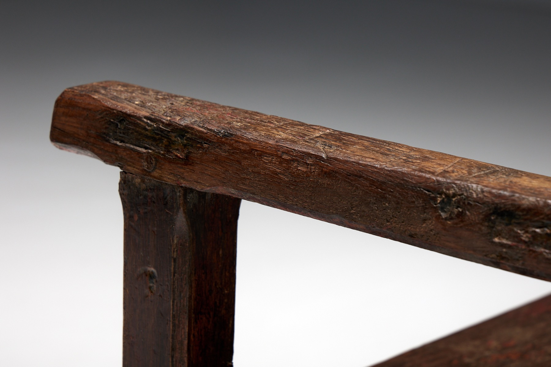 Country style naive folk bench in wood