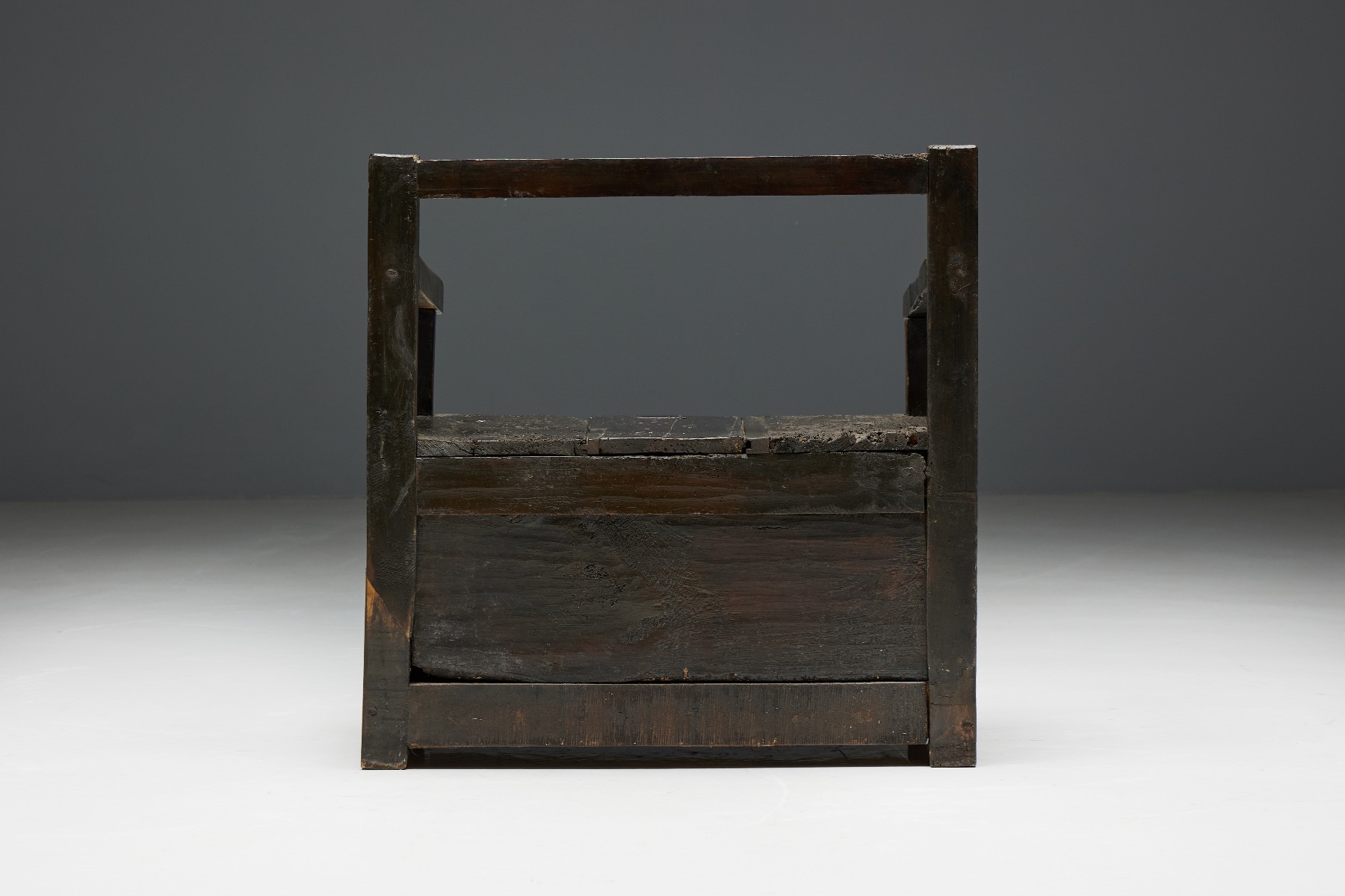 Early naive wabi sabi bench handmade in wood
