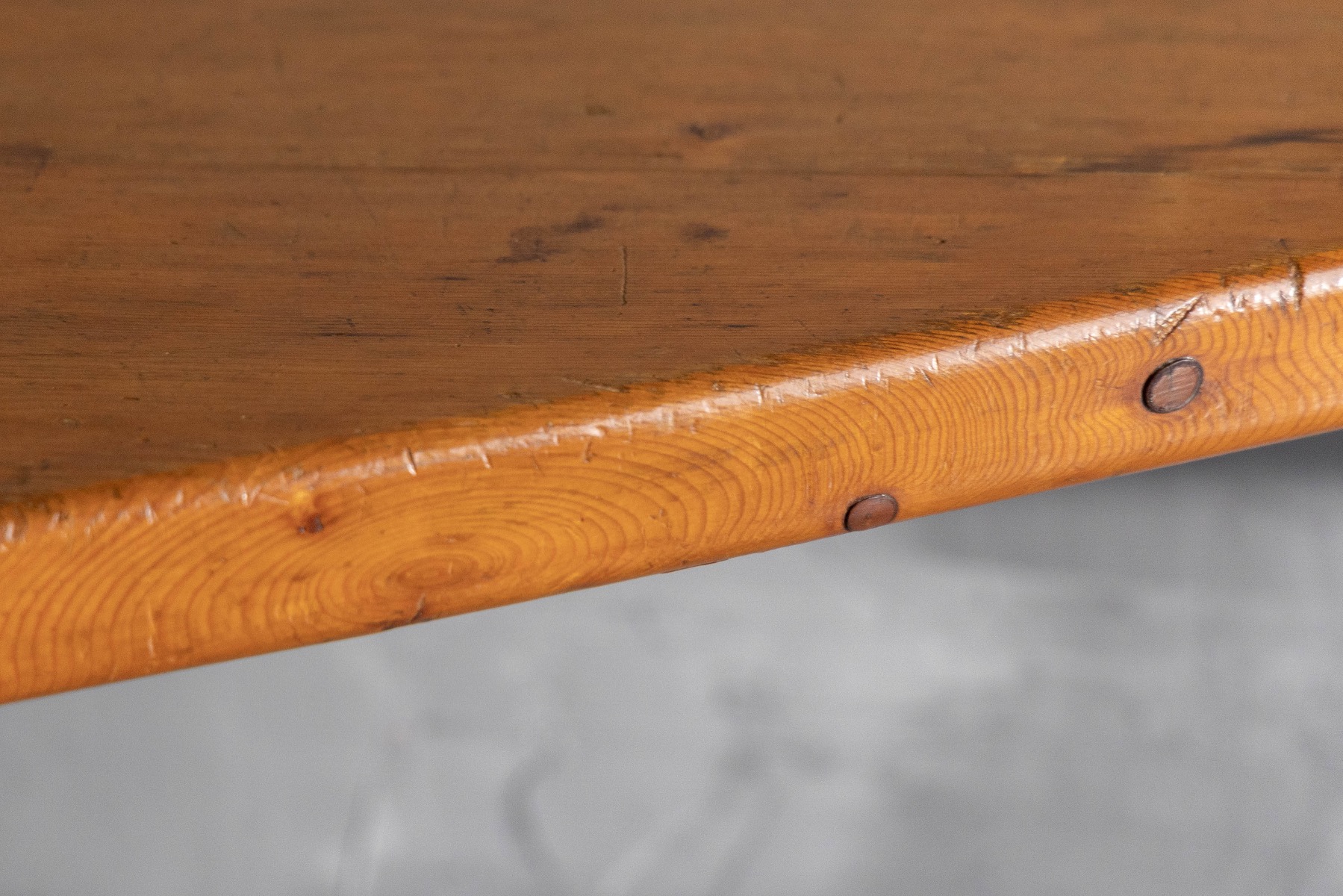 Architectural wood console table in the style of Charlotte Perriand