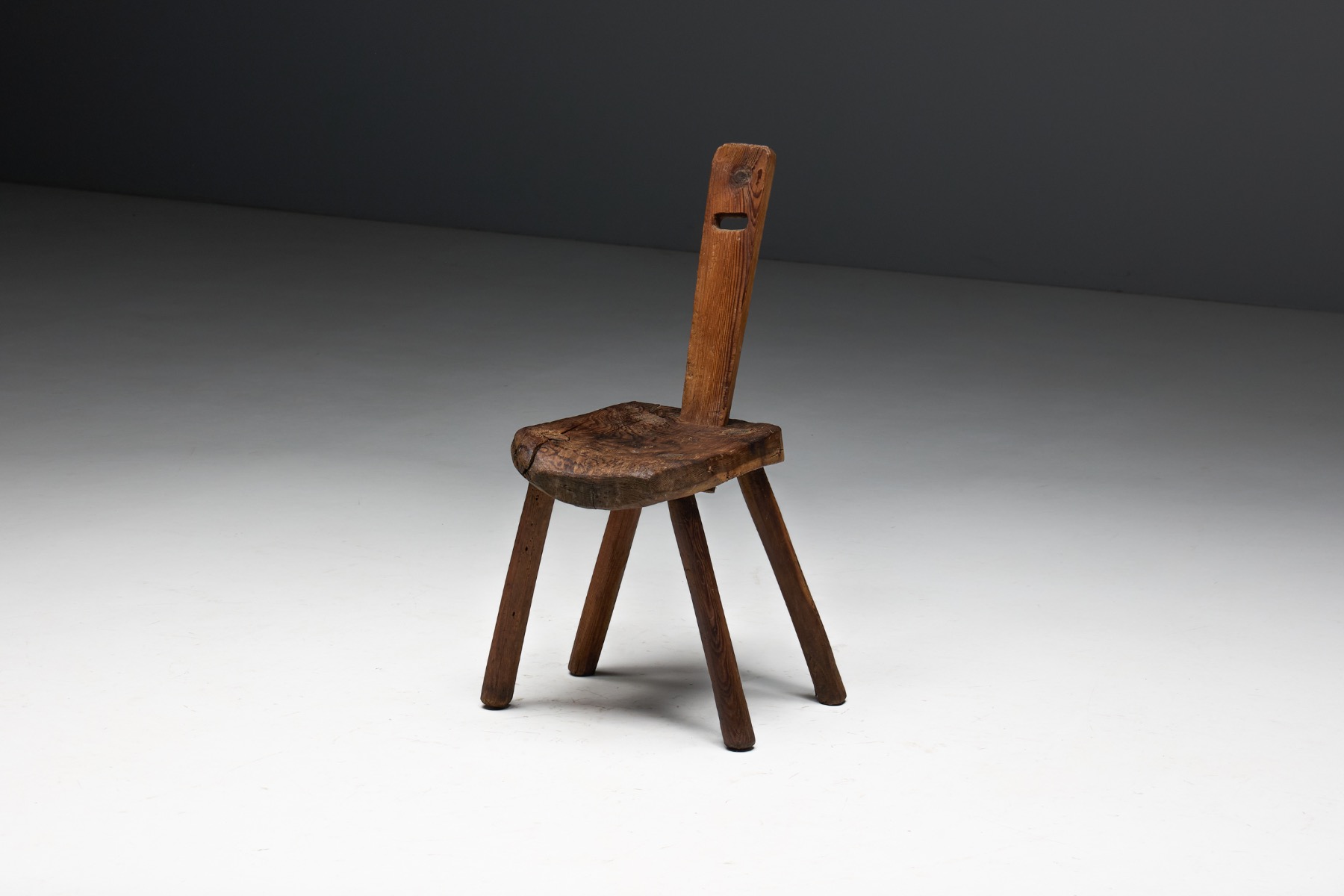 Historic Alpine folk chair dating to the 19th century