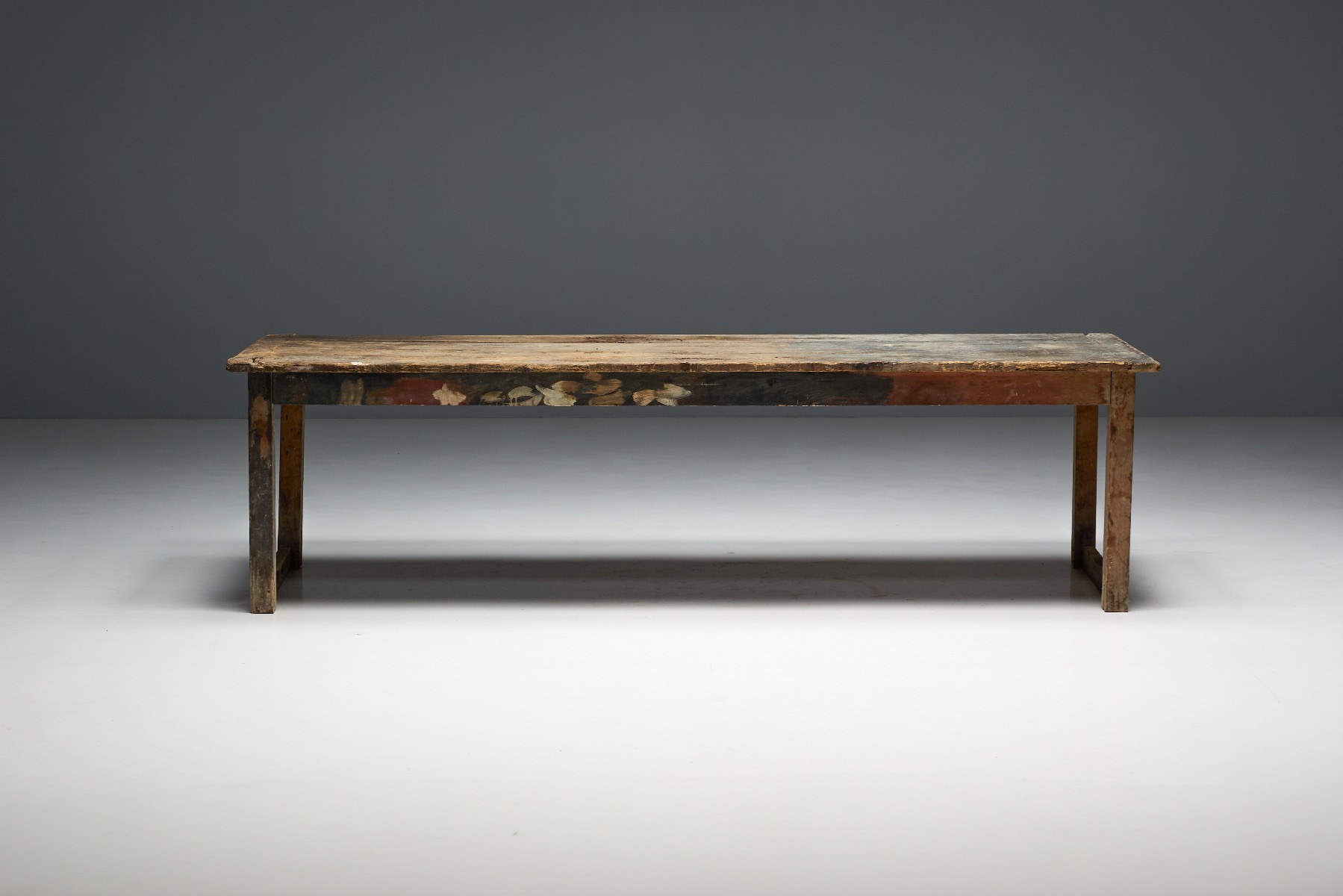 Handcrafted primitive dining table from the 1900s