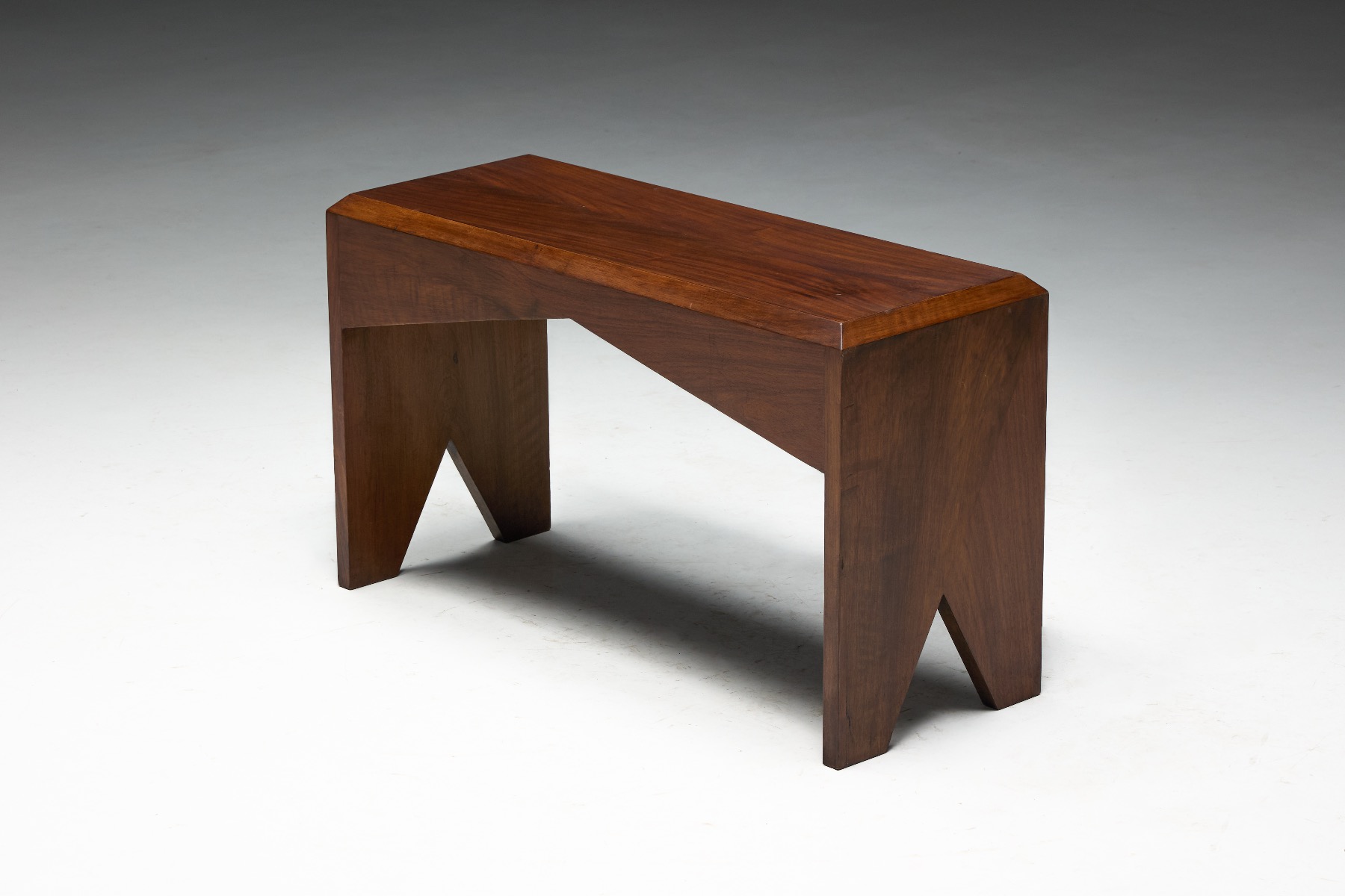 Mid century modern walnut seating bench