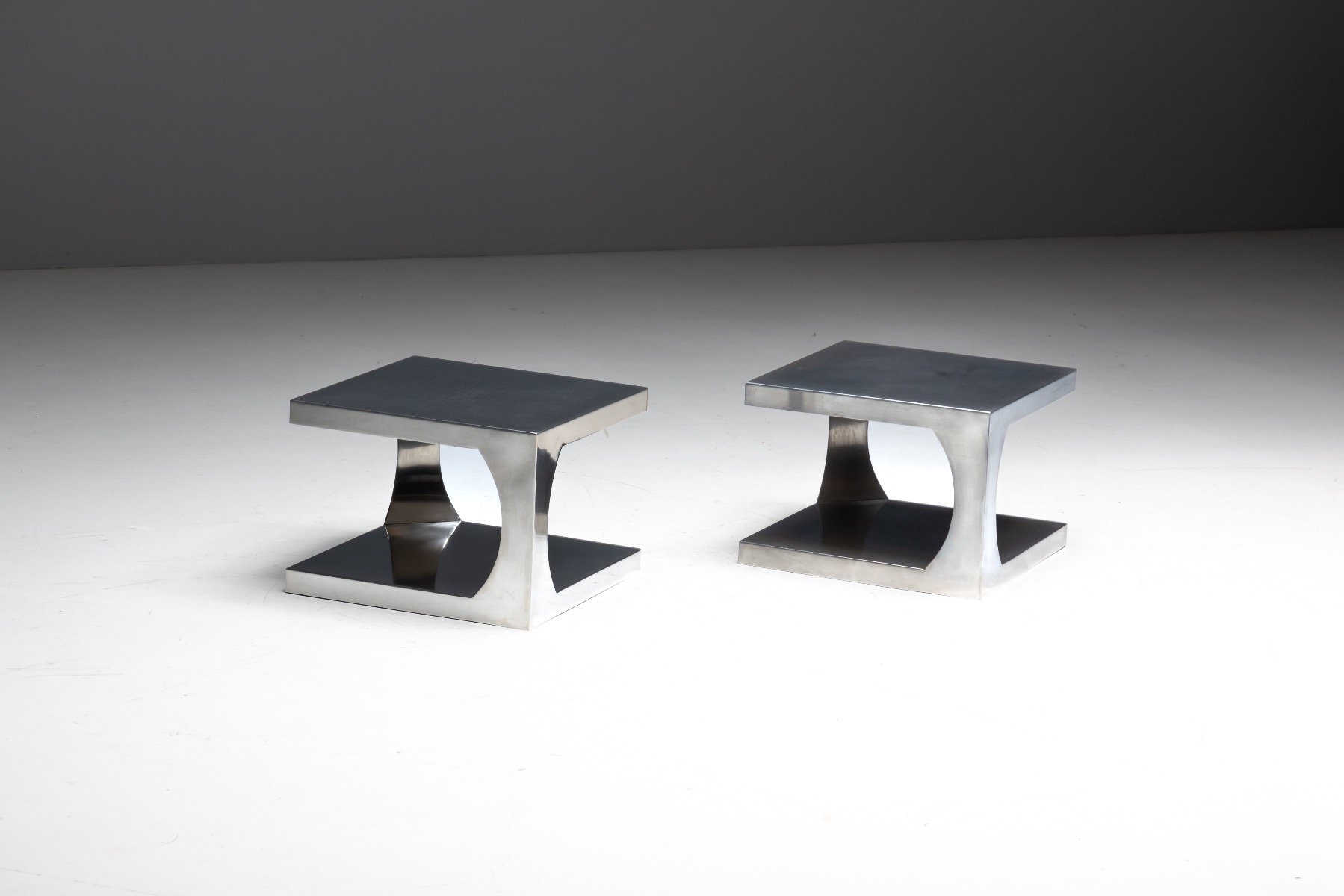 Modernist aluminum accent table from the 1970s