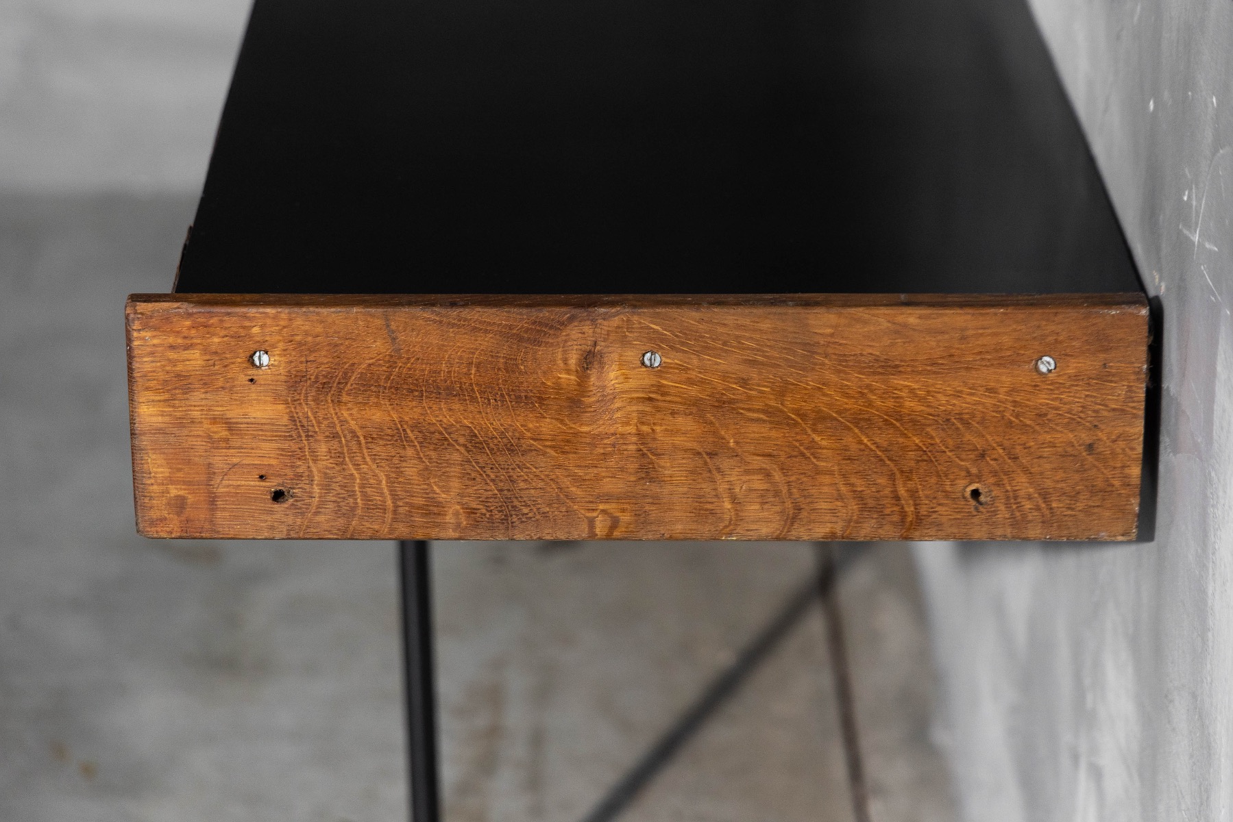 Modernist wood and Formica wall console from France, 1960s