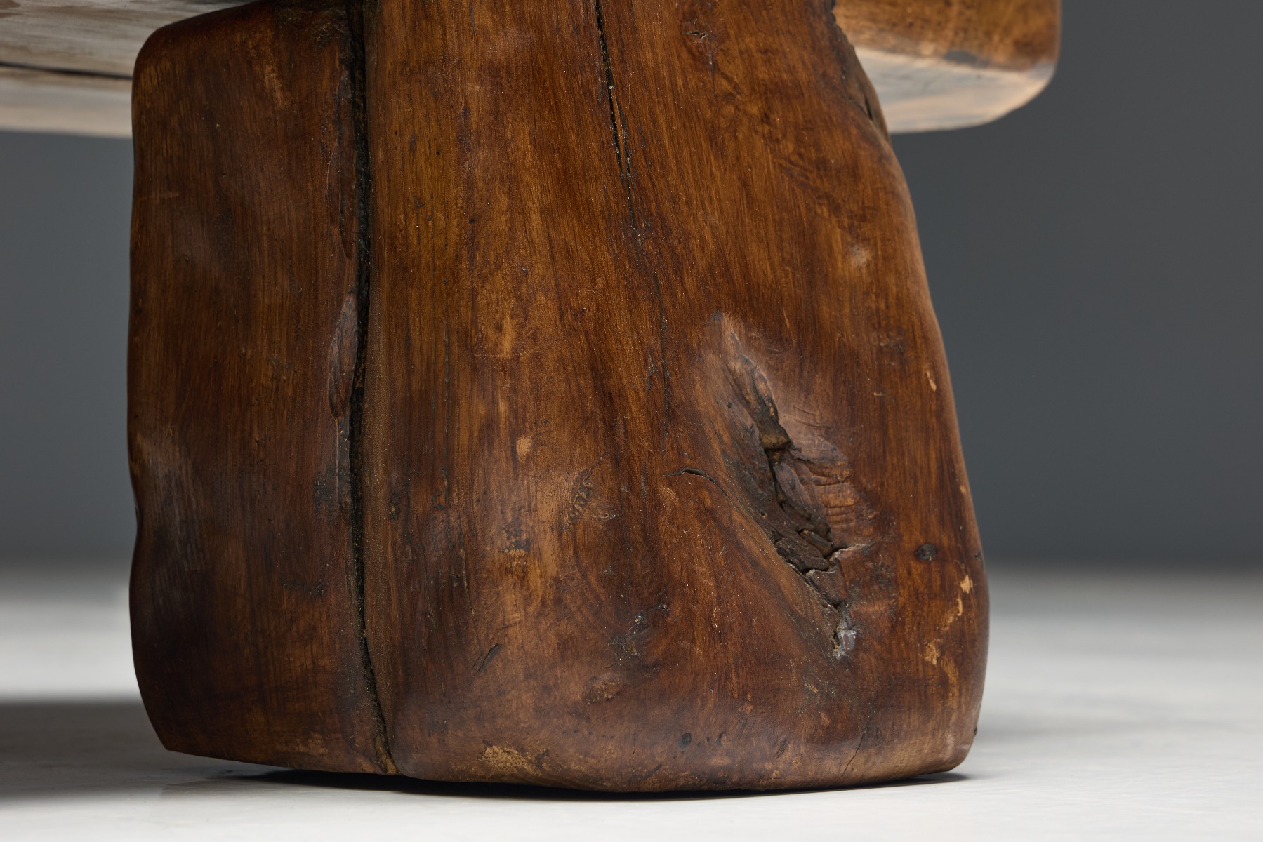 Monumental sculpted coffee table with strong geometry