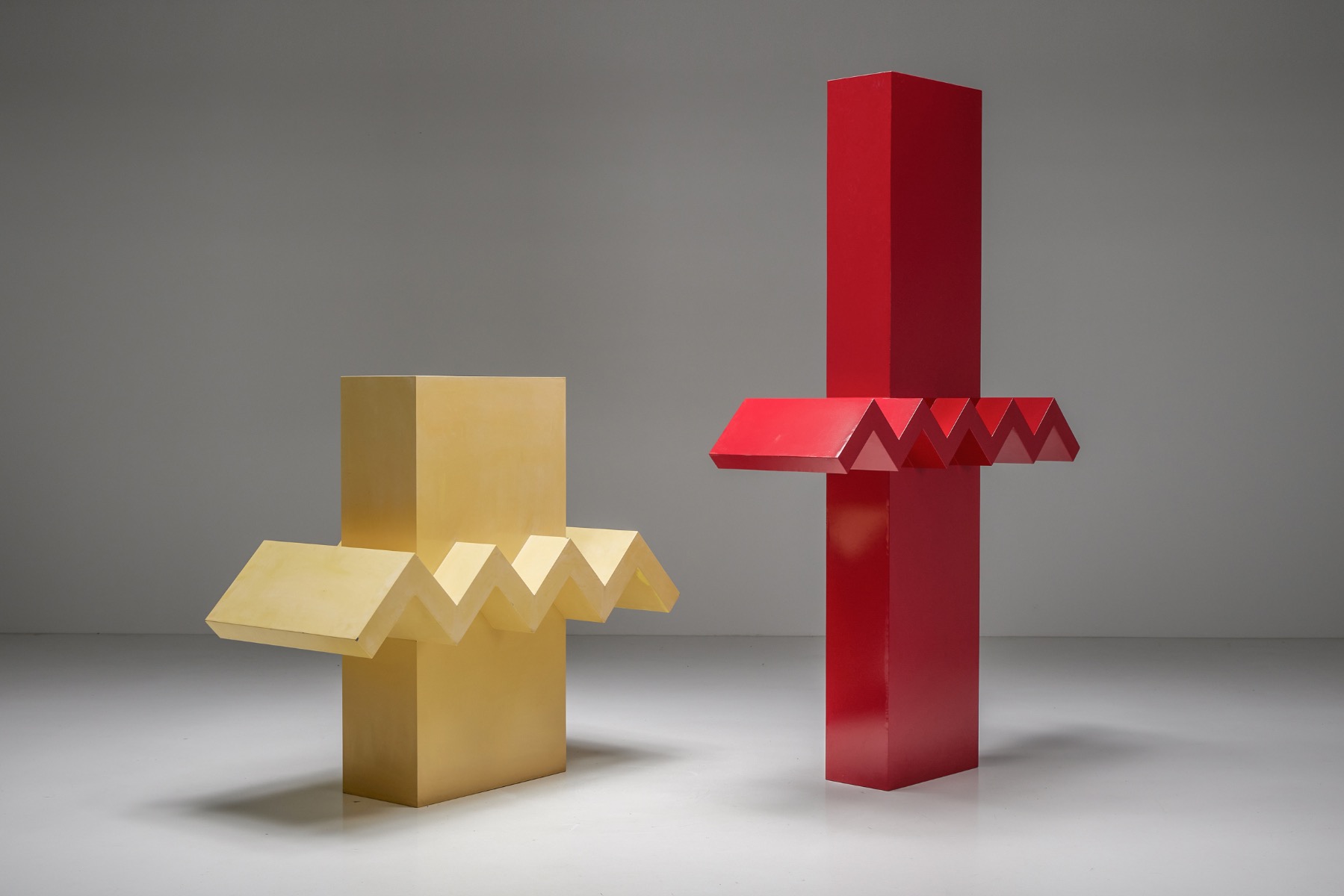 Lacquered steel sculptural work from 1989 by Renaat Ramon