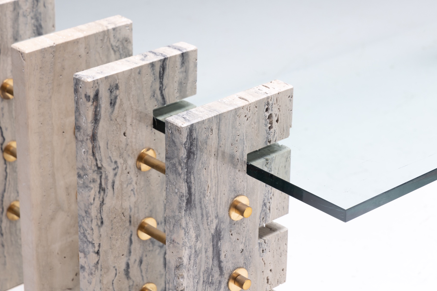 Premium travertine coffee table Fitzroy by Gianfranco Ferré Home