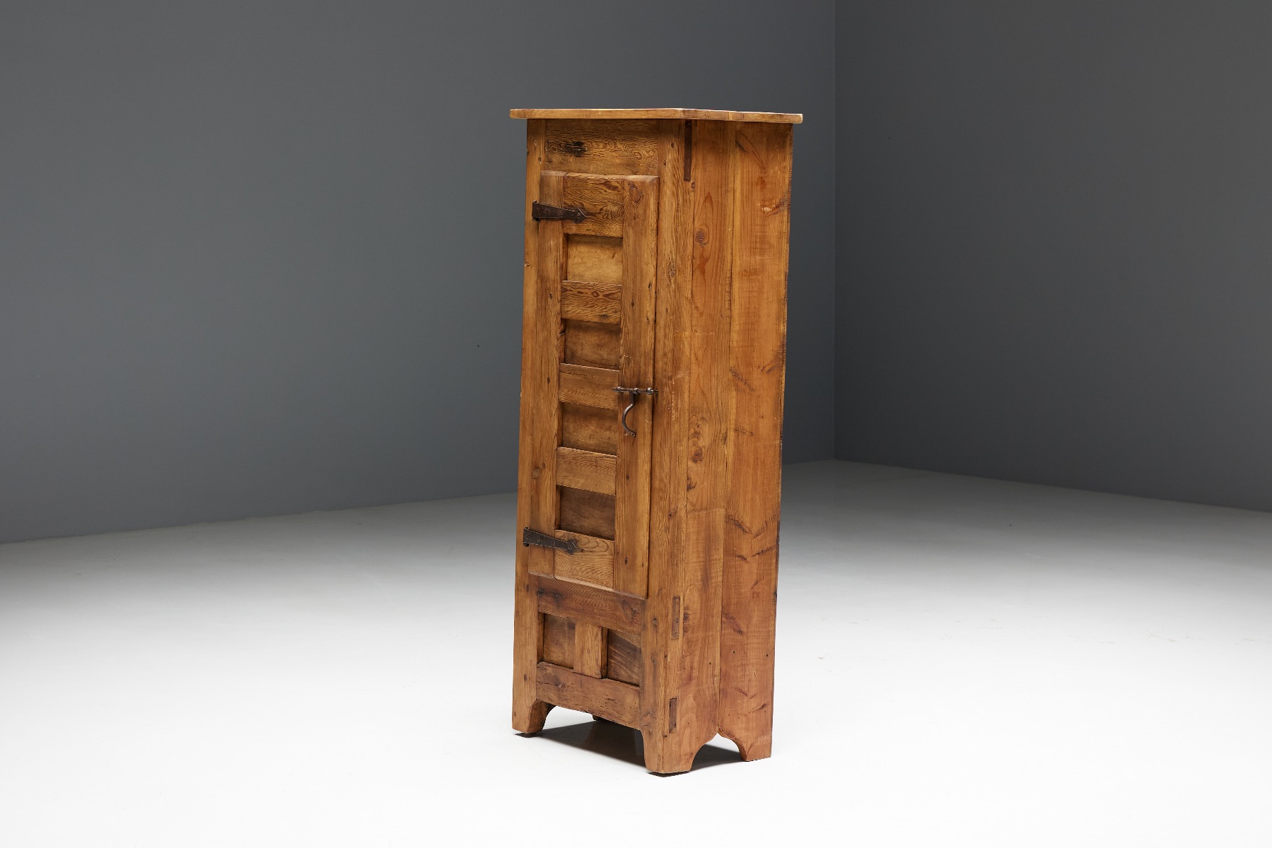 Solid wood single door cabinet antique from France