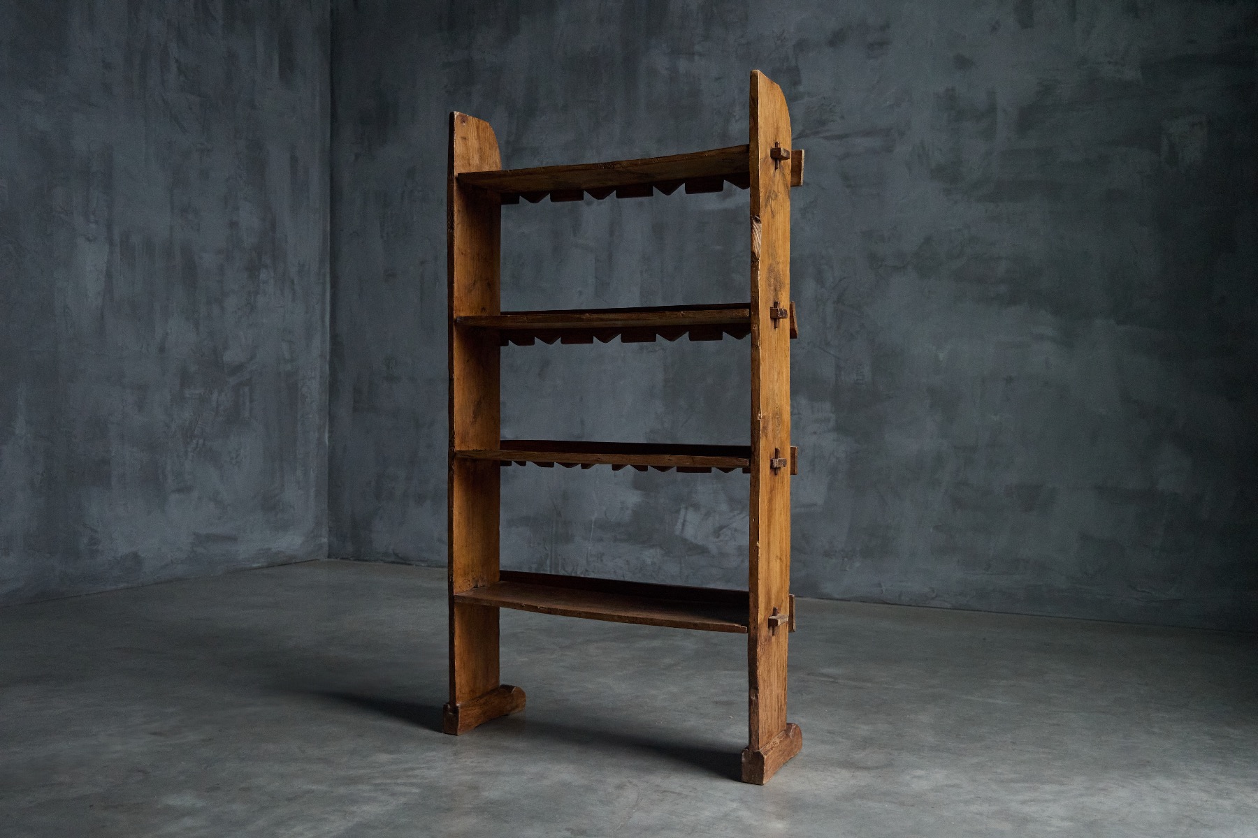 Aged rustic shelving unit from the 19th century
