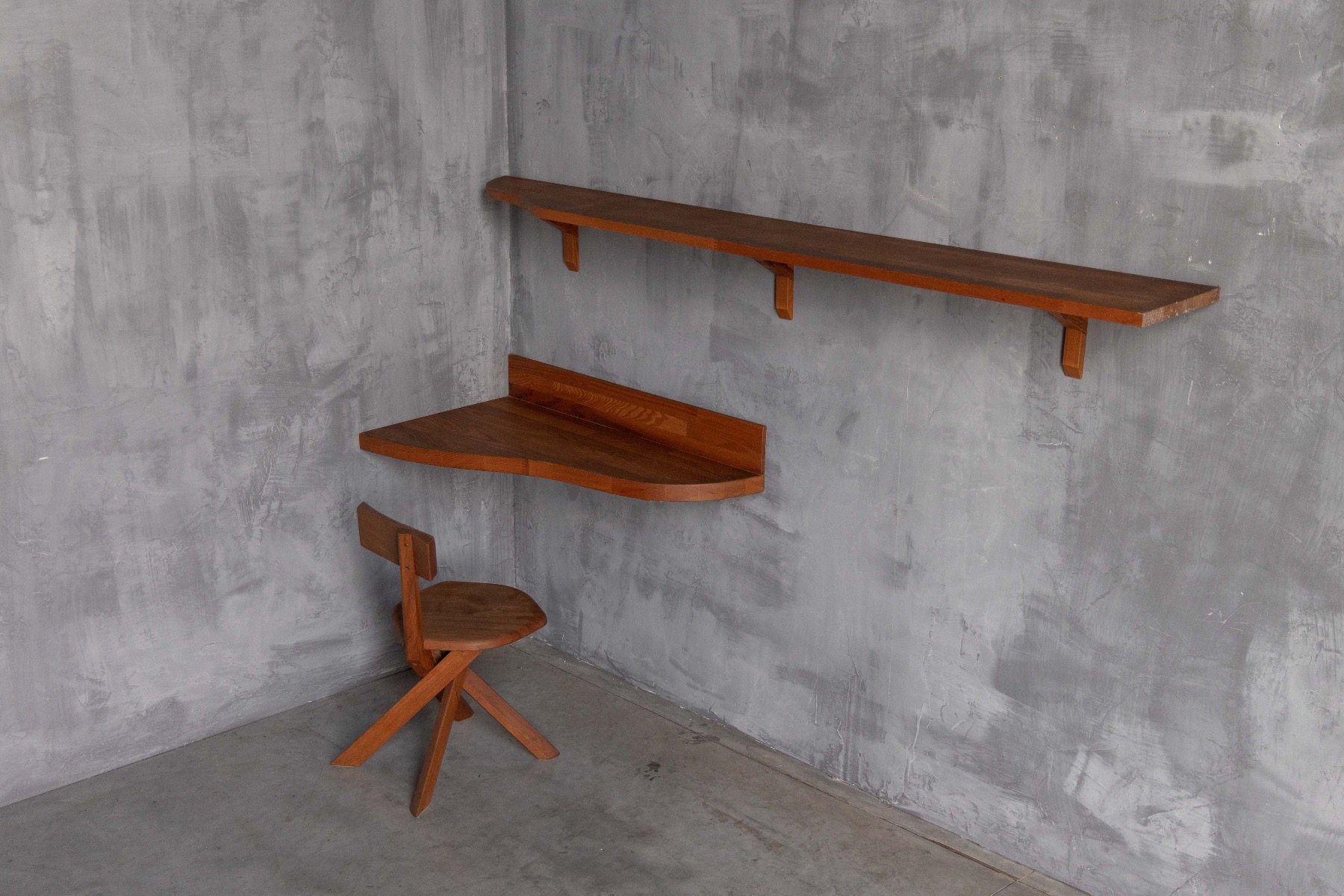Understated modernist wall console with balanced proportions