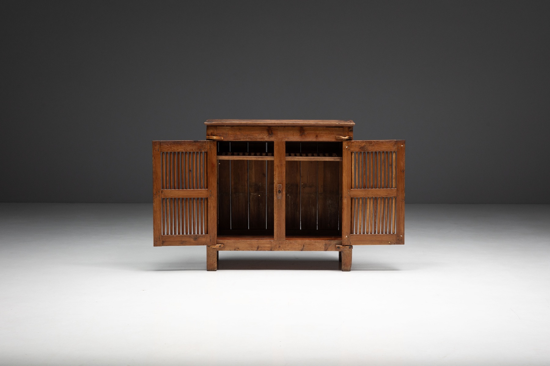 Ventilated alpine cheese drying cabinet with utilitarian form