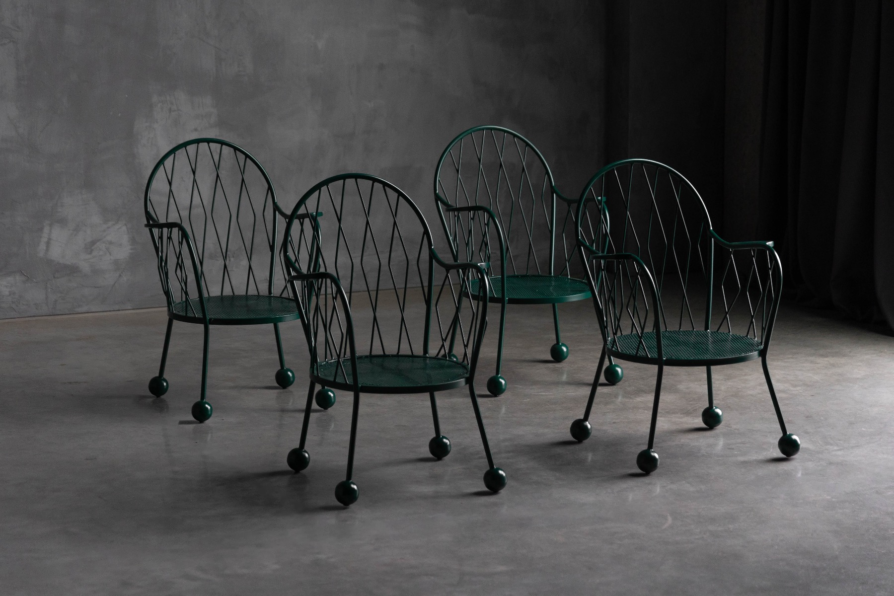 Vintage garden armchair with sculptural modernist form