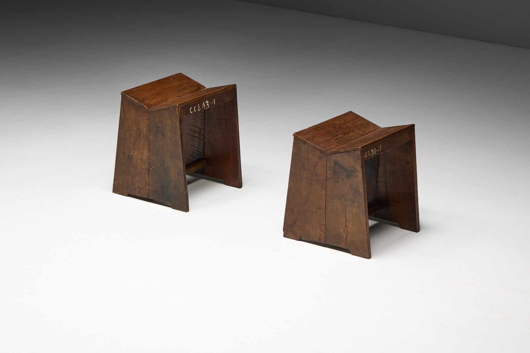 1960s Pierre Jeanneret sewing stool