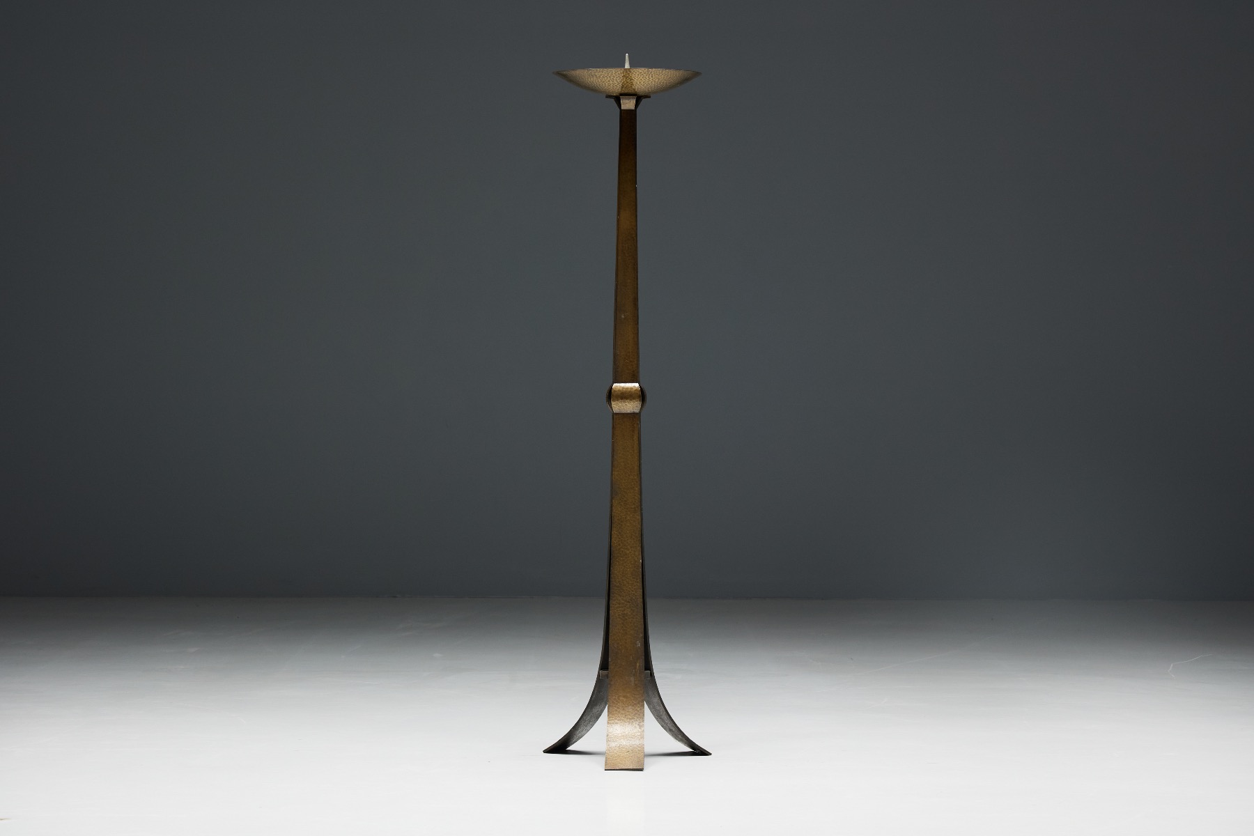 Brass Hammered Candelabra - 1950s
