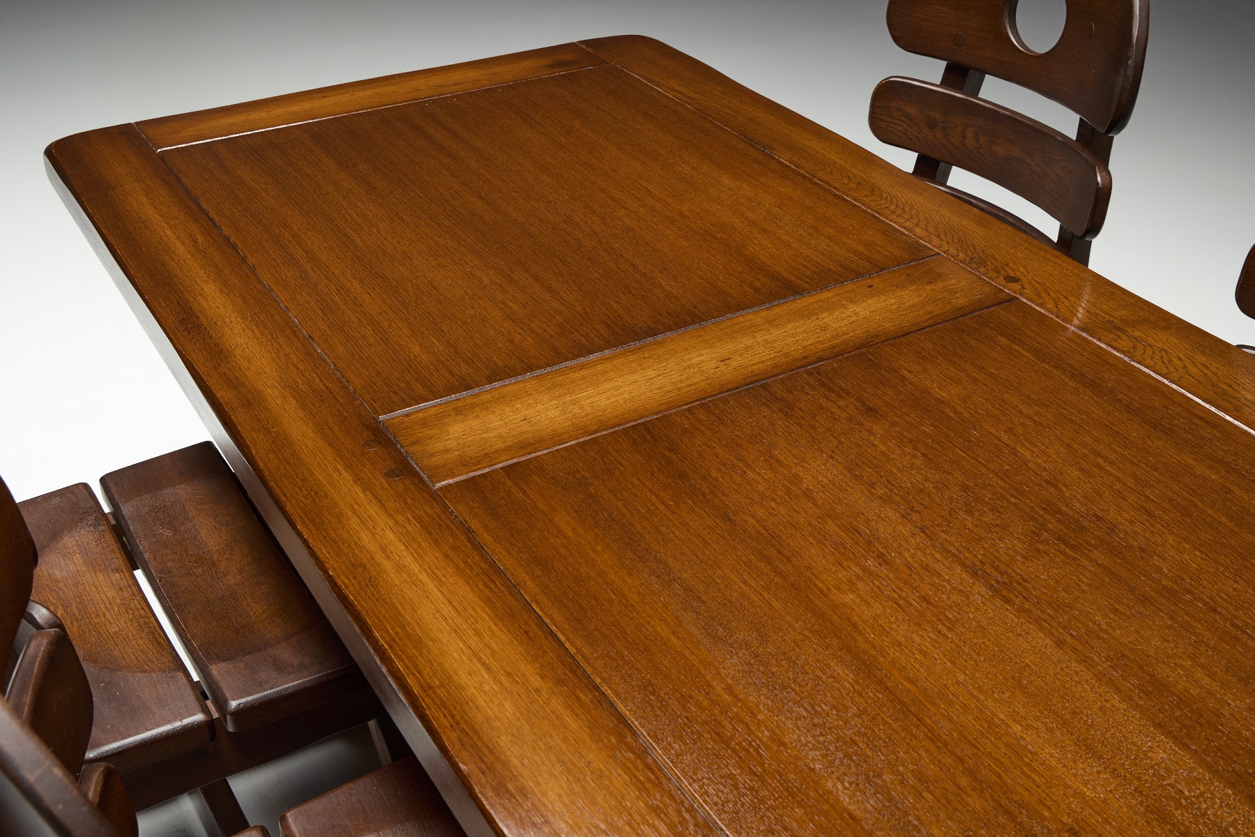 Handcrafted 1970s Alpine oak table