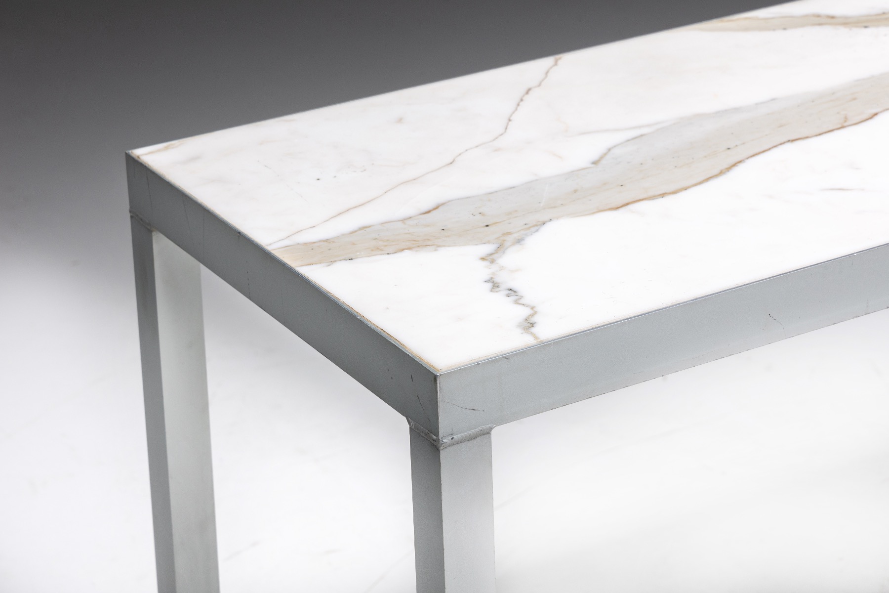Architectural marble console table by Philippe Starck
