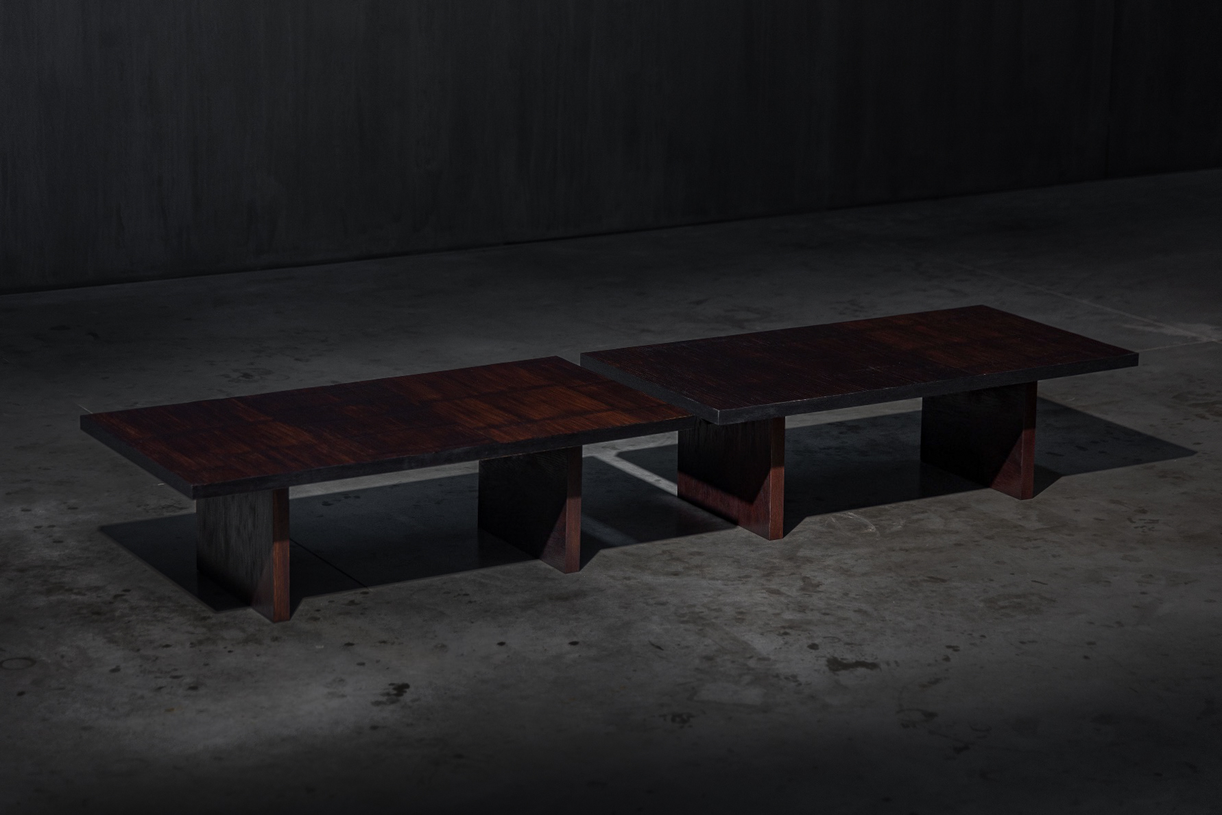 Asian inspired bamboo coffee table with organic form