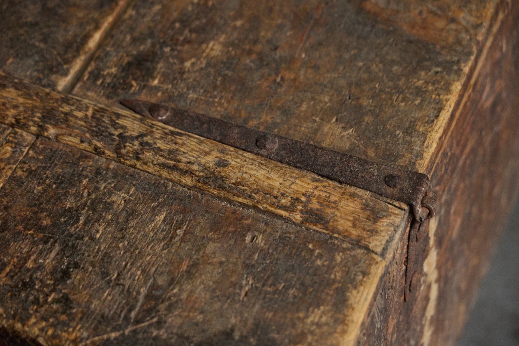 Primitive 19th century rural storage chest