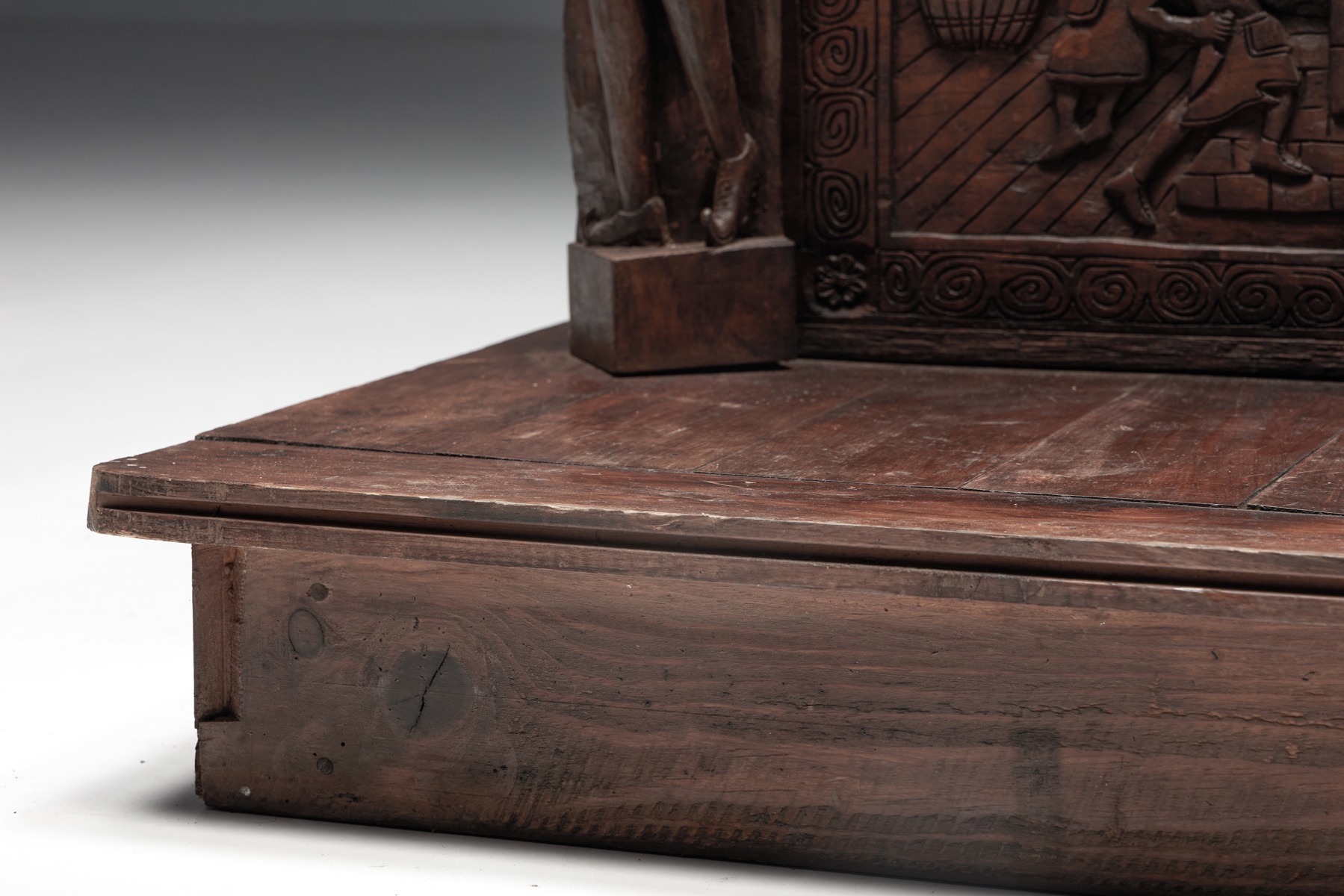 Authentic carved throne chair in relief style