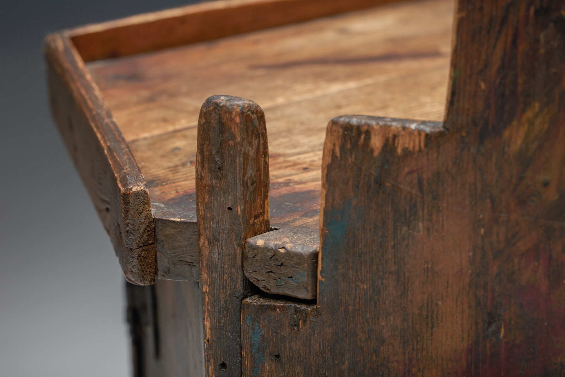 Authentic nineteenth century child chair with storage