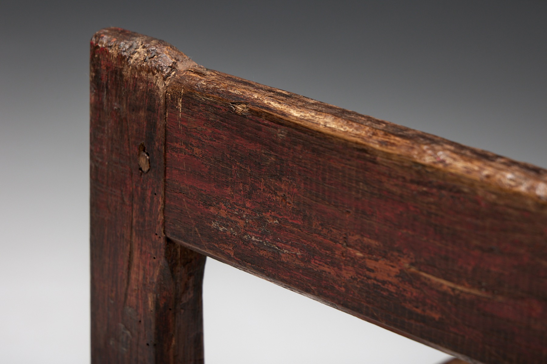 Authentic naive folk art bench in antique wood
