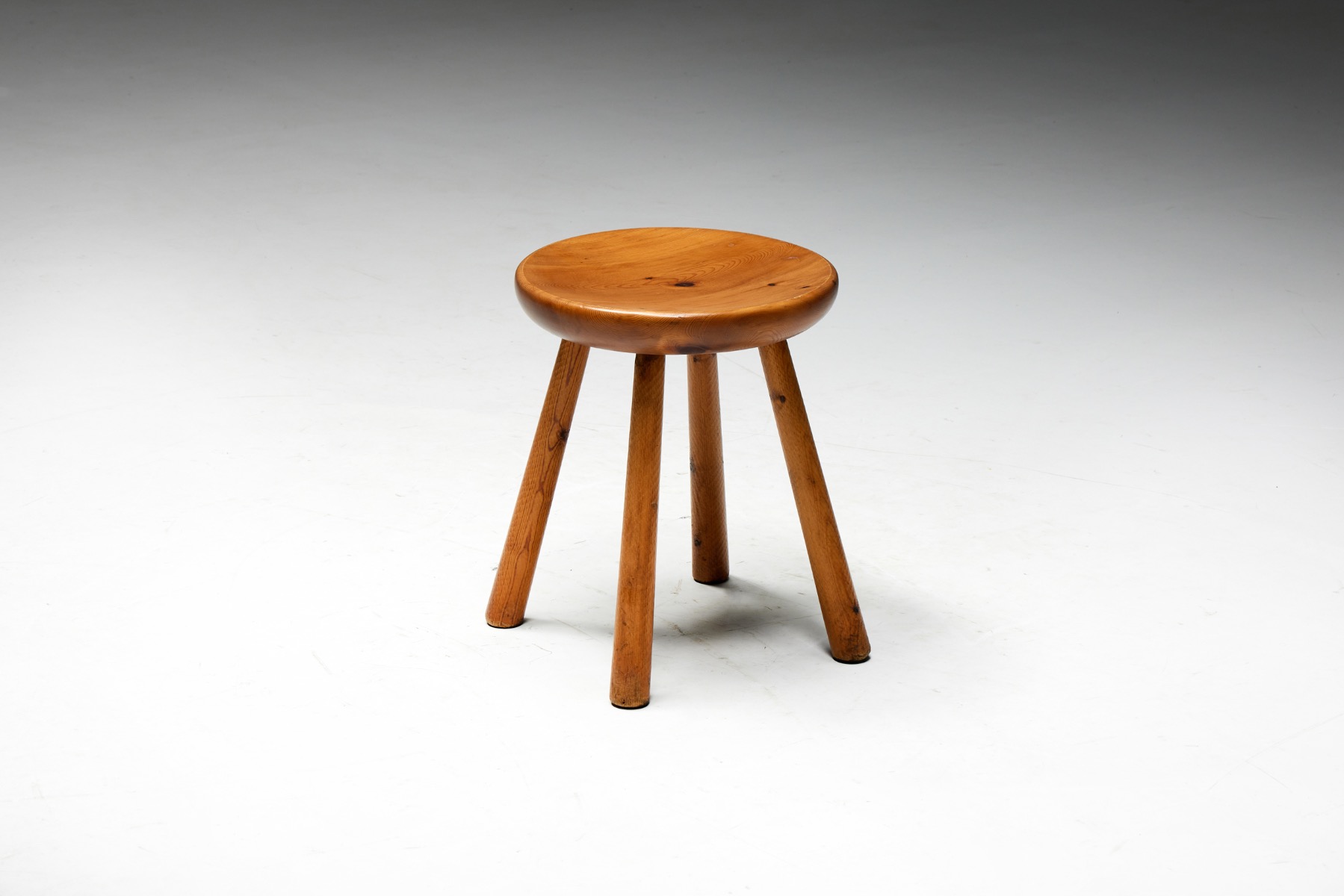Authentic pine stools from the 1950s antique style