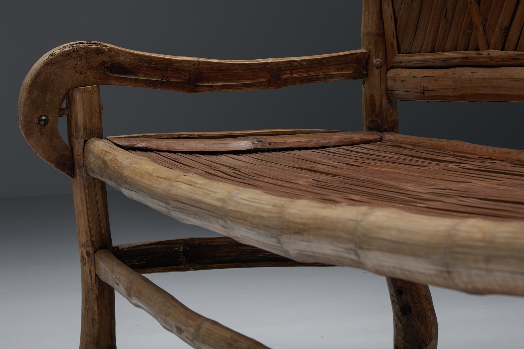 Bohemian bamboo sofa bed in natural style