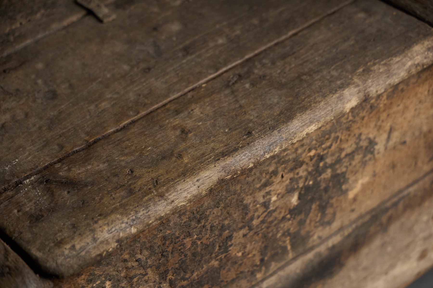 Primitive handcrafted wooden bench 19th century