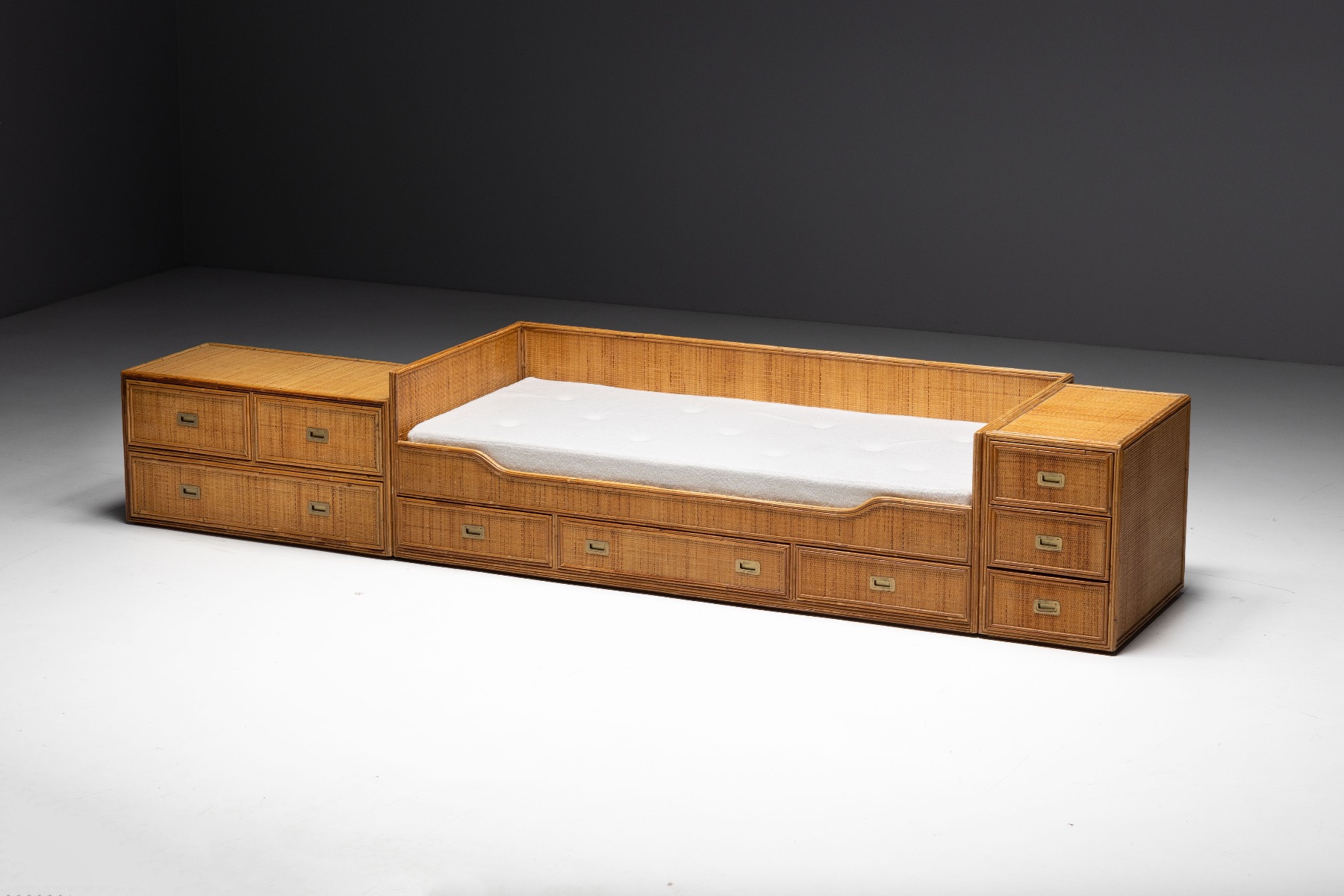 Collectible Italian bamboo daybed by Vivai del Sud