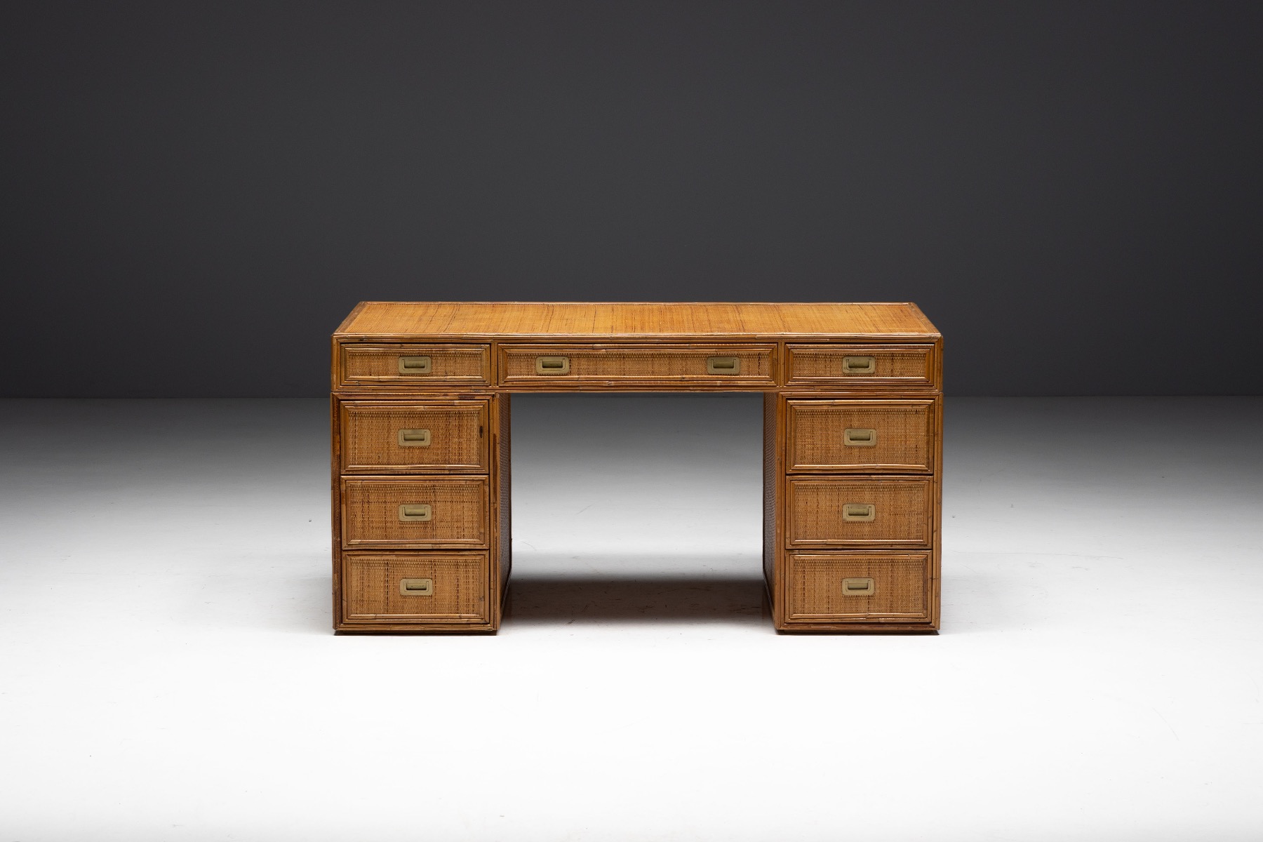 Collectible Italian bamboo desk by Vivai del Sud