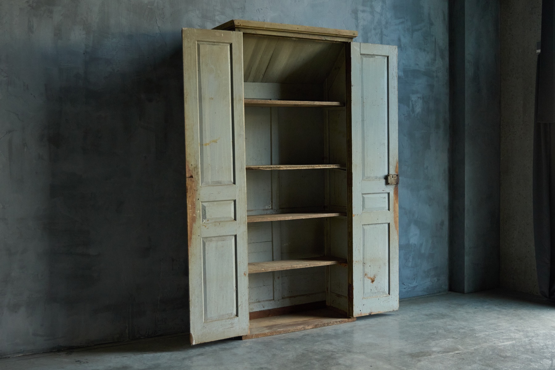 Collectible green primitive cupboard 1800s