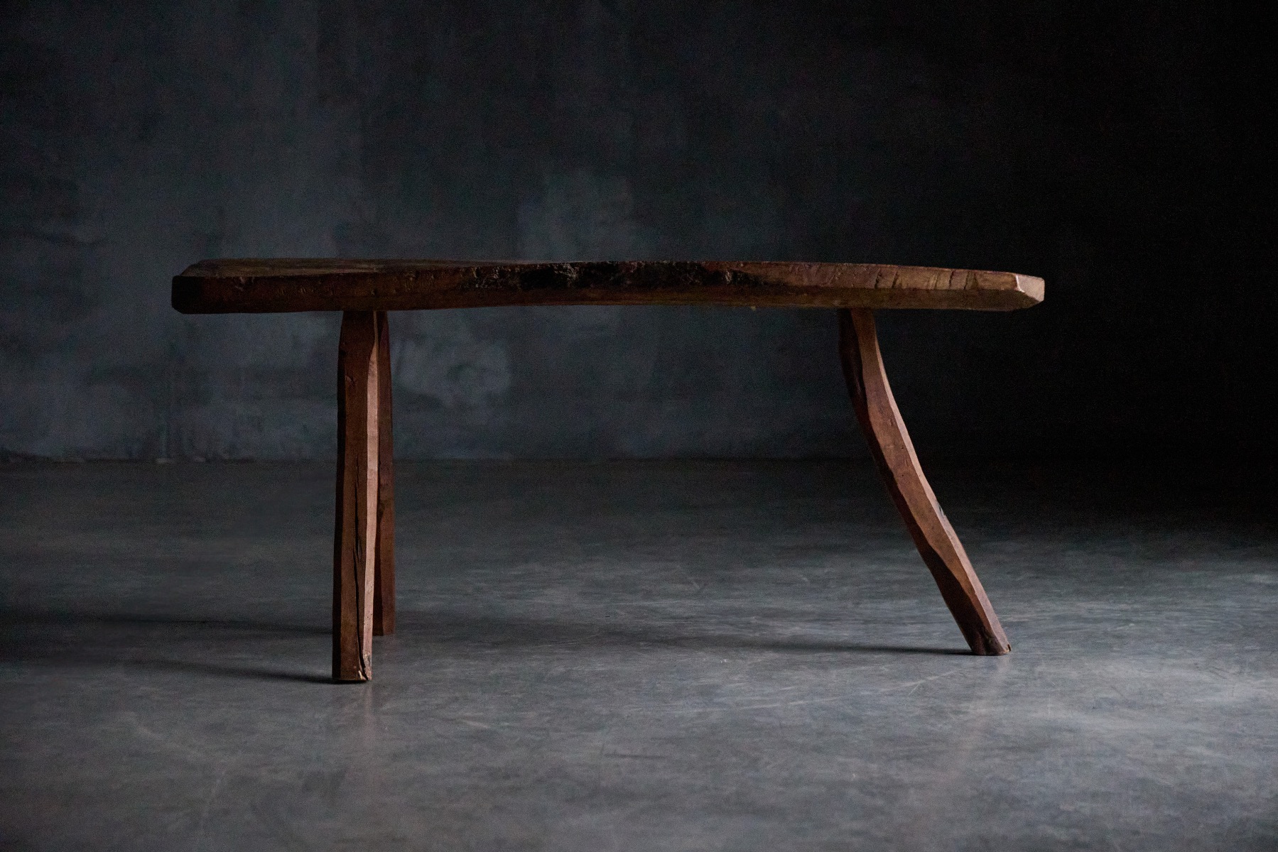 Collectible primitive wooden tripod table