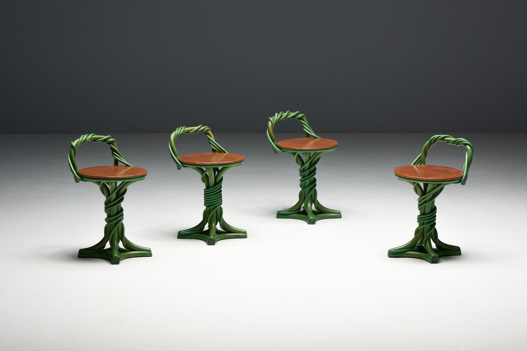 Collectible vine twist stool from the late 20th century