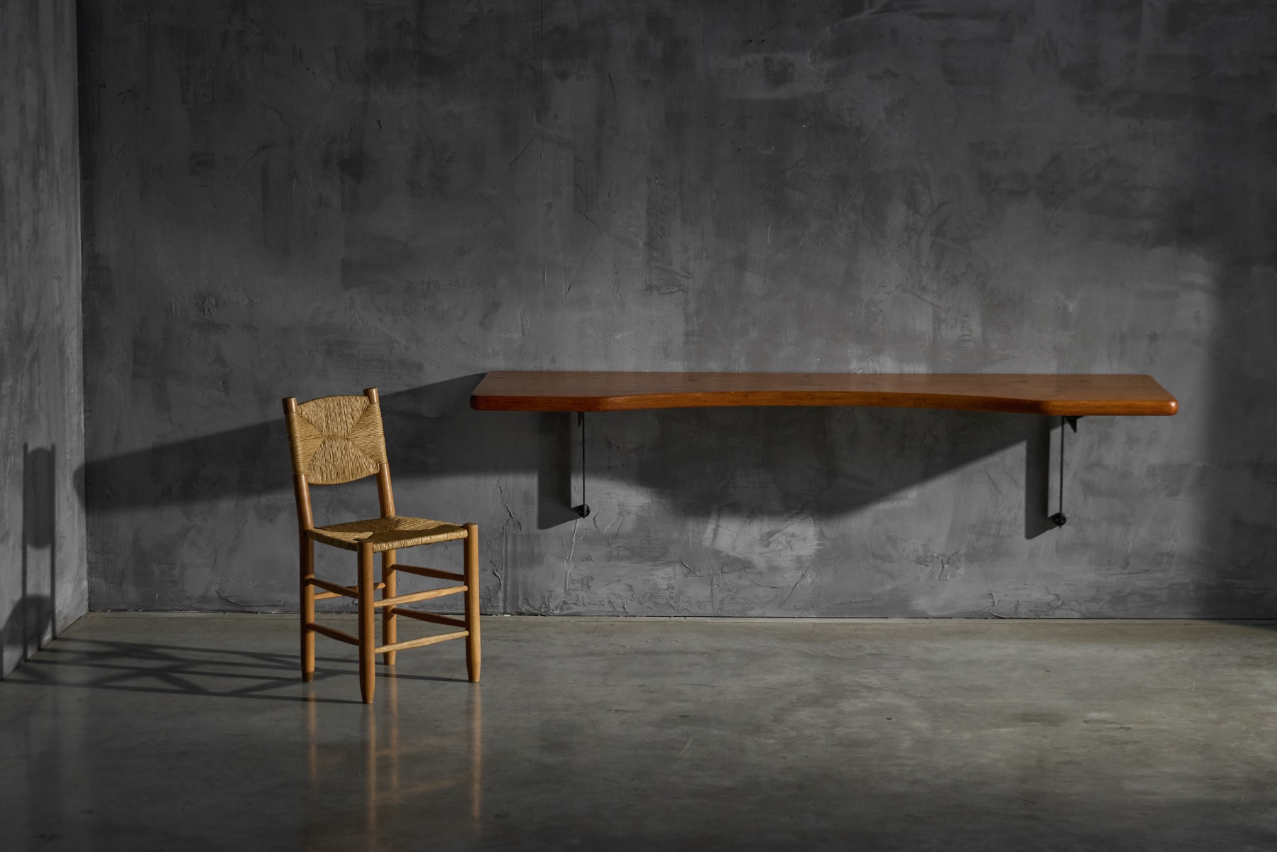 Collectible mid century wall mounted desk by Charlotte Perriand
