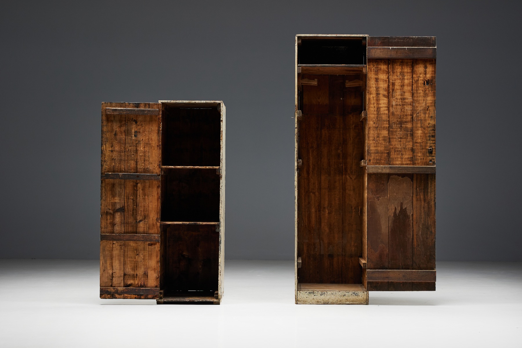 Country style primitive cabinet in wood
