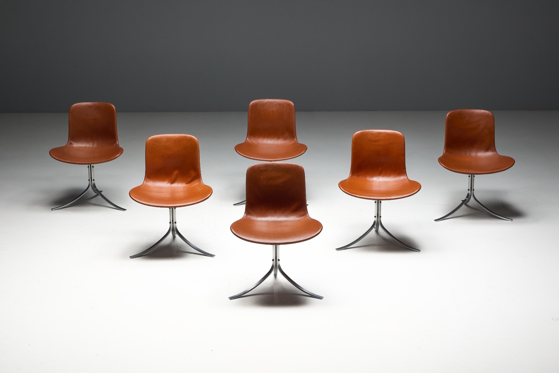 Steel and leather PK9 chair from the 1960s