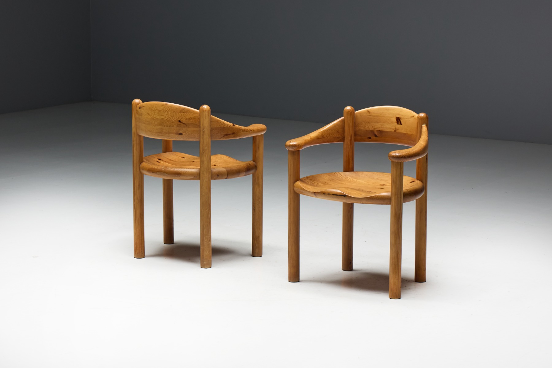 Gallery level Daumiller armchairs in solid wood